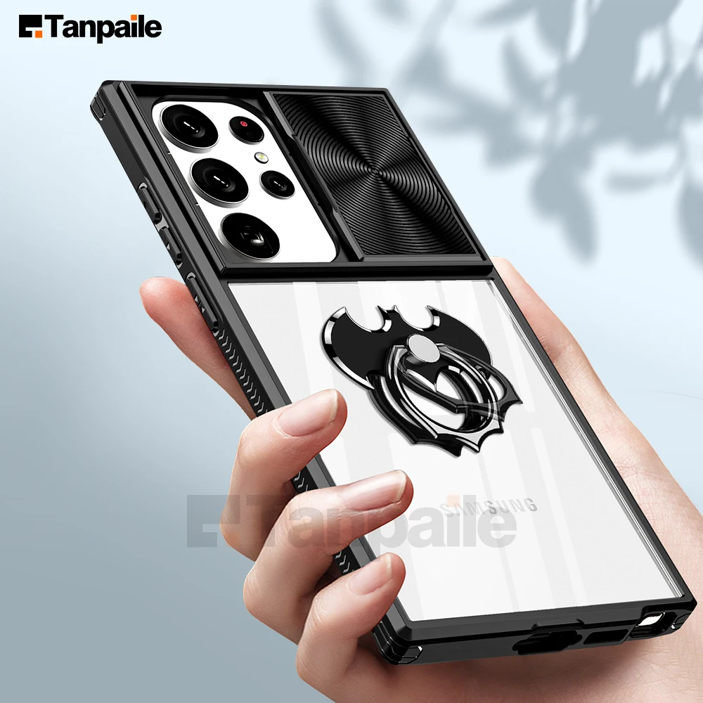 For Samsung S23 22 Ultra Plus S20fe S21fe A53 A73 A12 Case with Sliding Camera Lens Cover, Bat Bracket Ring Phone Stand Casing
For Samsung S23 22 Ultra Plus S20fe S21fe A53 A73 A12 Case with Sliding Camera Lens Cover, Bat Bracket Ring Phone Stand Casing