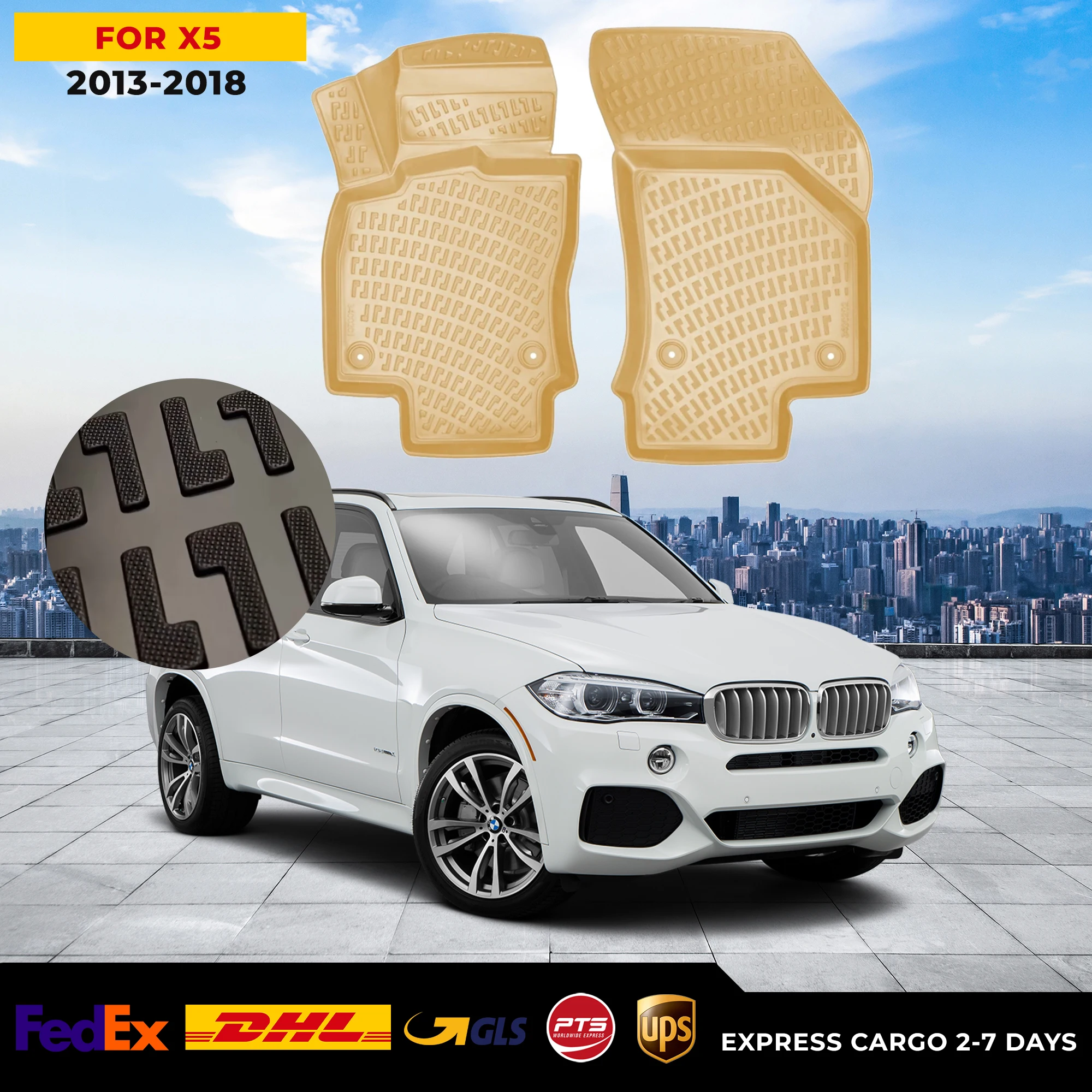 3D автомобильный напольный коврик для BMW X5 2013-2018, бежевый Водонепроницаемый Специальный коврик для ног, аксессуары, коврики, Нескользящие
3D автомобильный напольный коврик для BMW X5 2013-2018, бежевый Водонепроницаемый Специальный коврик для ног, аксессуары, коврики, Нескользящие