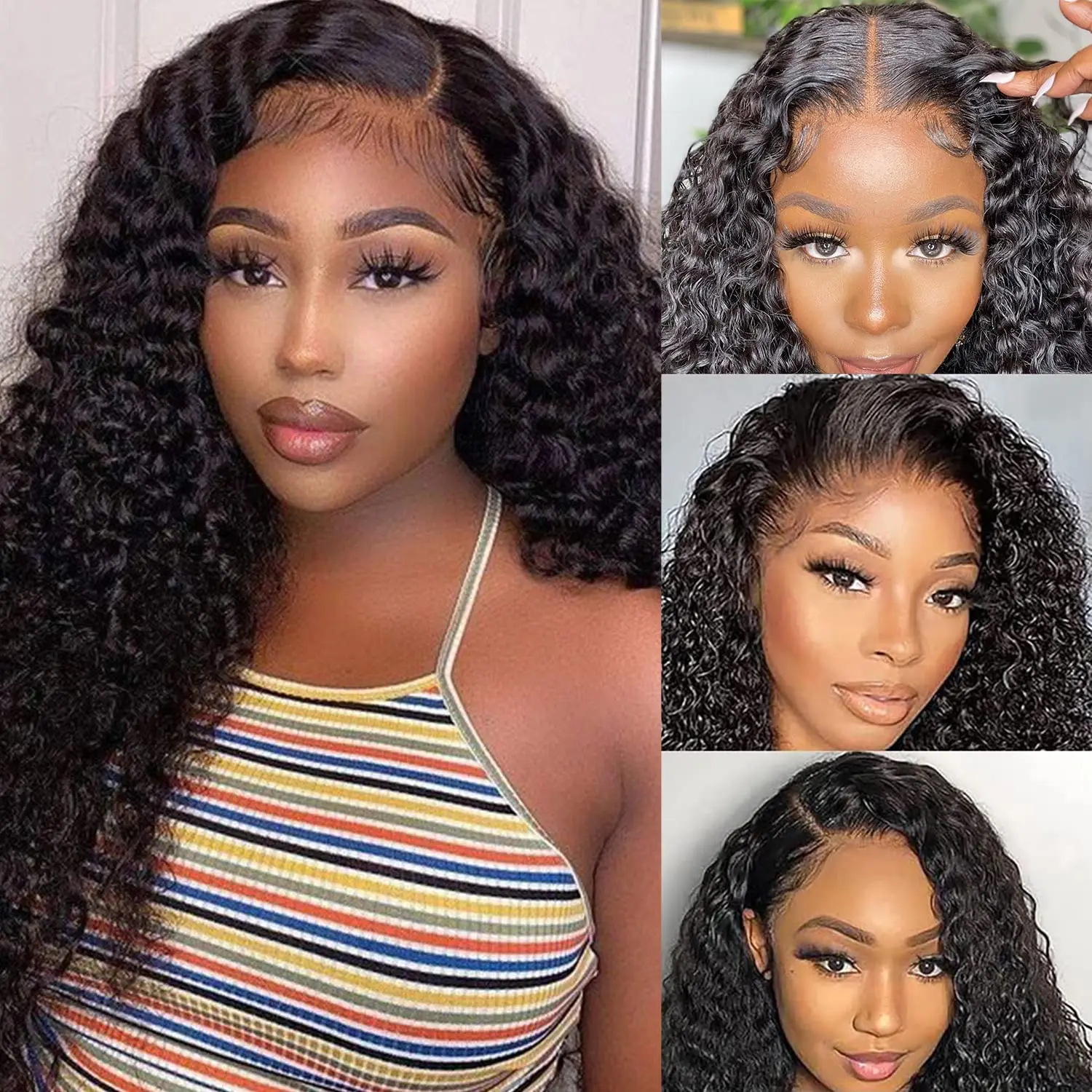WIGERA Synthetic Deep Wave Kinky Curly High-quality Black 13x4 Lace Front Wigs For Black Women With Baby Hair Natural Hairline
WIGERA Synthetic Deep Wave Kinky Curly High-quality Black 13x4 Lace Front Wigs For Black Women With Baby Hair Natural Hairline