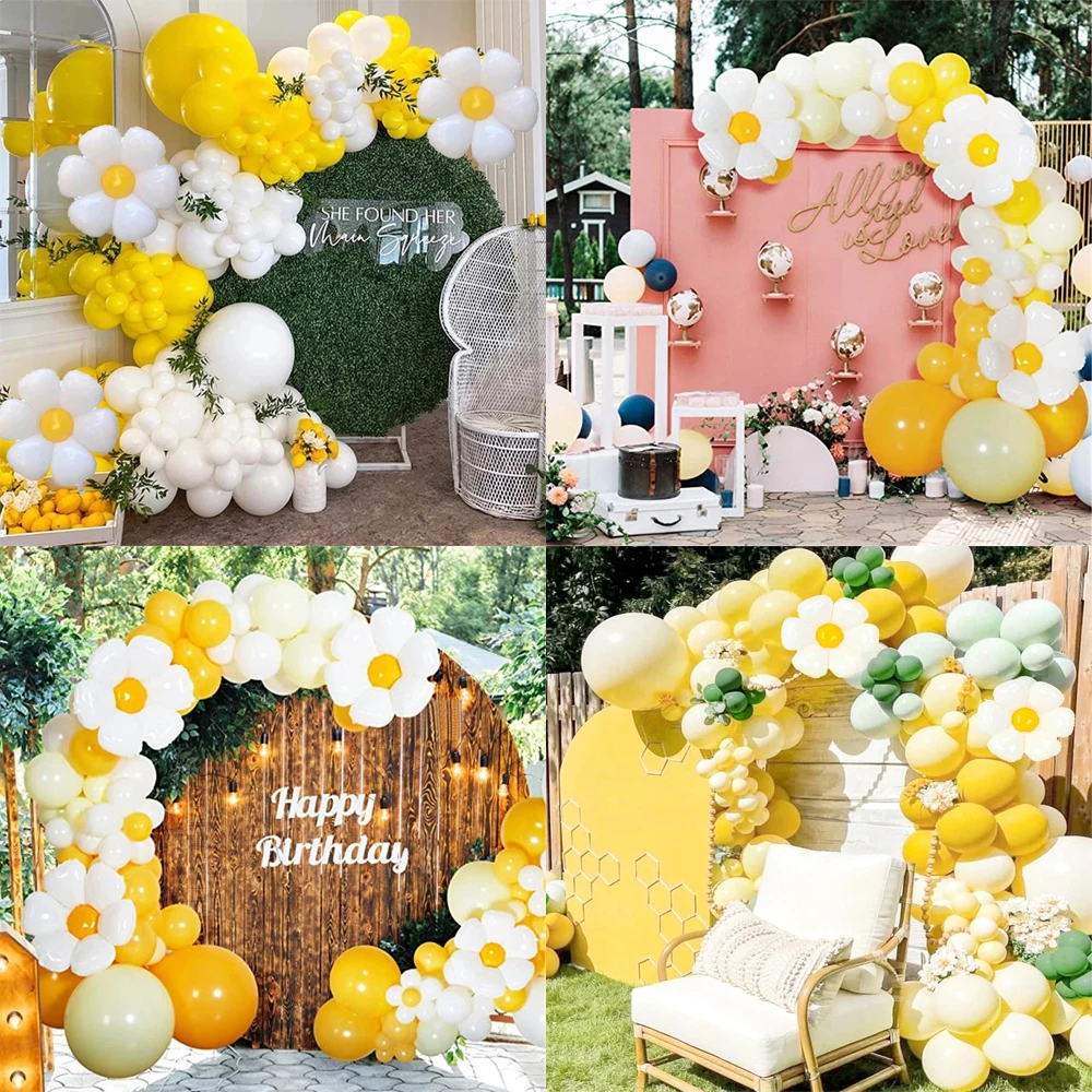 65-137pcs Daisy Flower Balloon Arch Garland Kit White Yellow Daisy Helium Balloons Wedding Birthday Party Decoration Baby Shower
65-137pcs Daisy Flower Balloon Arch Garland Kit White Yellow Daisy Helium Balloons Wedding Birthday Party Decoration Baby Shower