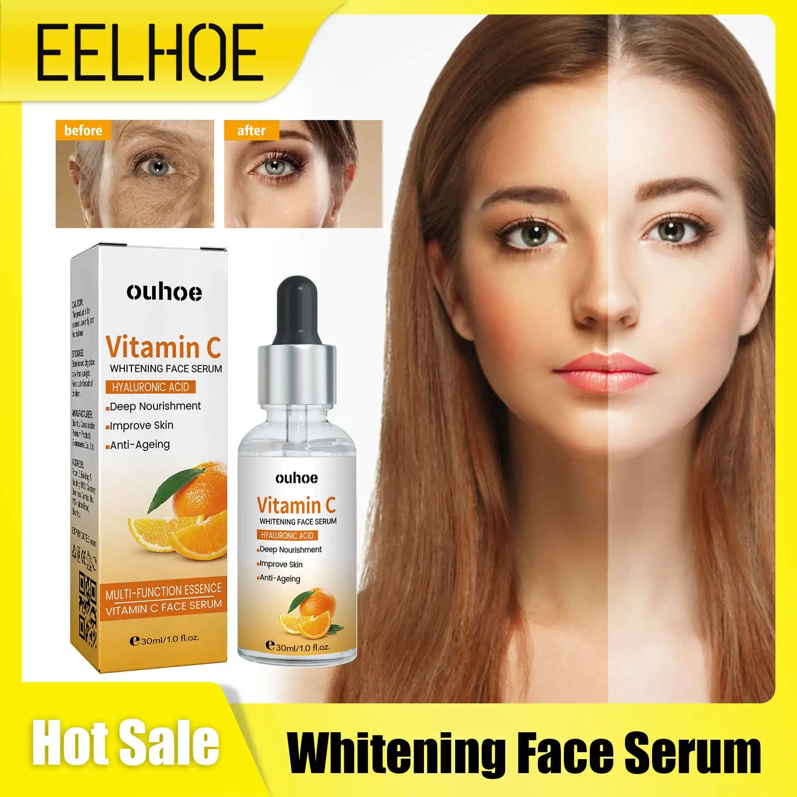 

Vitamin C Whitening Face Cream Anti-aging Brightening Skin Tone Fade Acne Marks Remove Freckle Melasma Moisturizing Cream 30ml