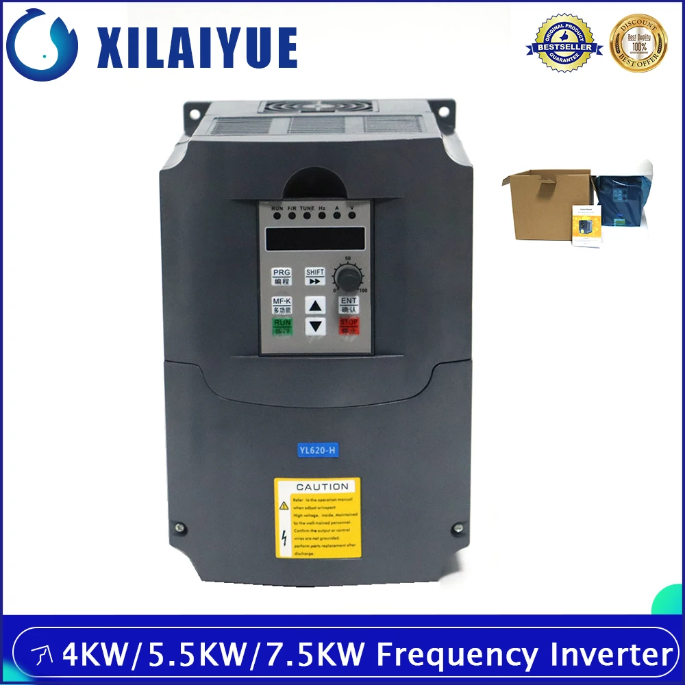 

4KW/5.5KW/7.5KW Inverter 220V/380V AC Frequency Inverter Single Phase Input 3 Phase Output VFD Variable Frequency Drives
