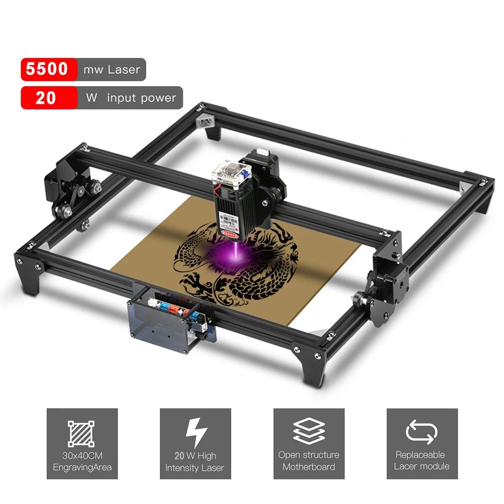 Twotrees TT-5.5W CNC Laser Engraving Machine 20W 3D Printer DIY Kits Desktop Wood Router/Cutter/Laser Goggles With Laser Module
Twotrees TT-5.5W CNC Laser Engraving Machine 20W 3D Printer DIY Kits Desktop Wood Router/Cutter/Laser Goggles With Laser Module