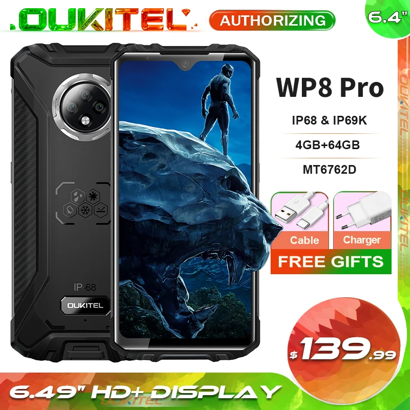Смартфон OUKITEL WP8 Pro на Android 10, восемь ядер, экран 6,49 дюйма, 4 Гб + 64 ГБ
Смартфон OUKITEL WP8 Pro на Android 10, восемь ядер, экран 6,49 дюйма, 4 Гб + 64 ГБ