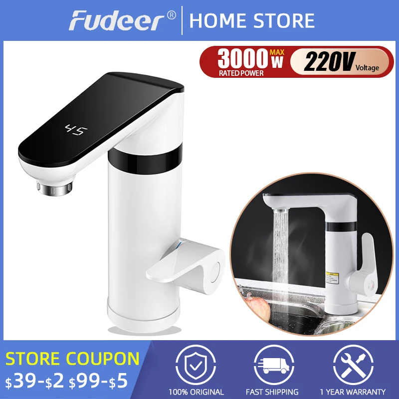 Fudeer Instant Electric Water Heater 220V 3000W Basin Faucet Tankless for Sink Hot and Cold Tap with Led Display 3S Quick Heat
Fudeer Instant Electric Water Heater 220V 3000W Basin Faucet Tankless for Sink Hot and Cold Tap with Led Display 3S Quick Heat