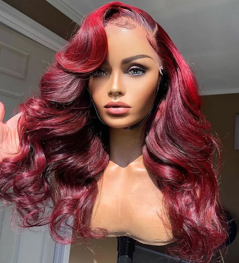 99J Burgundy Body Wave Lace Front Wig Human Hair WigsTransparent Colored Lace Wig Brazilian 13x4 Lace Frontal Wig Pre Plucked
99J Burgundy Body Wave Lace Front Wig Human Hair WigsTransparent Colored Lace Wig Brazilian 13x4 Lace Frontal Wig Pre Plucked