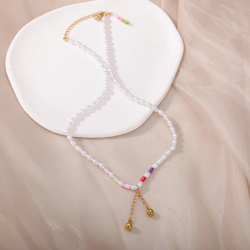 Round Ball Tassel Pearl Necklace for Women 2022 Fashion Aesthetic Pearl Chain Choker Necklaces Stainless Steel Wedding Jewelry
Round Ball Tassel Pearl Necklace for Women 2022 Fashion Aesthetic Pearl Chain Choker Necklaces Stainless Steel Wedding Jewelry