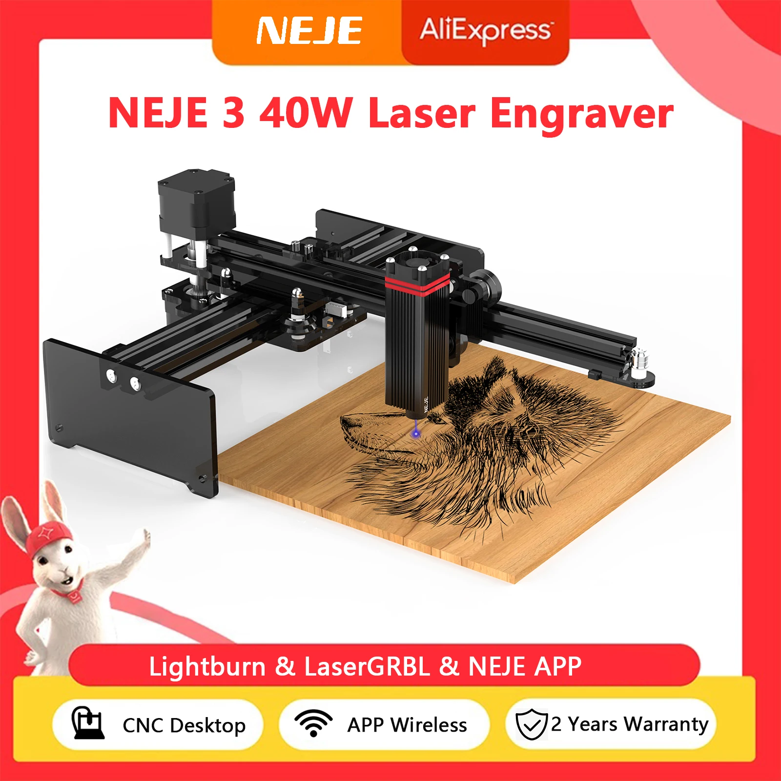 NEJE 3 N30820 Laser Engraver and Cutter ,5.5-7.5W Output Power CNC Desktop DIY Laser Marking Wood Cutting Machine
NEJE 3 N30820 Laser Engraver and Cutter ,5.5-7.5W Output Power CNC Desktop DIY Laser Marking Wood Cutting Machine