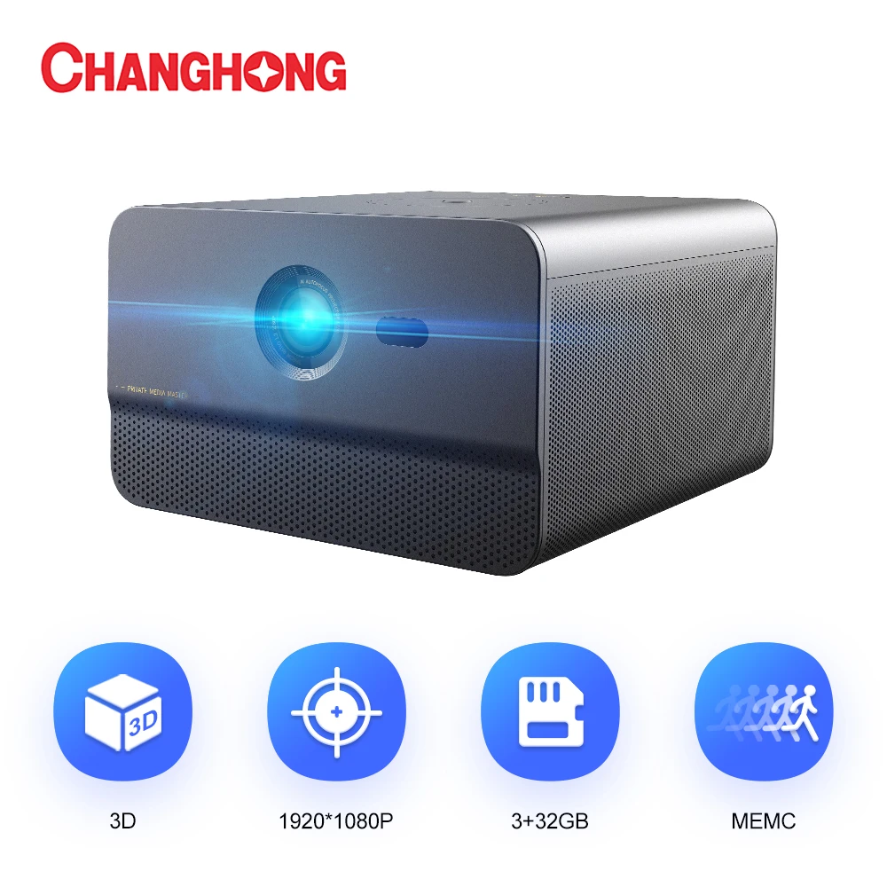 DLP-проектор Changhong C300, 800ANSI-люмен, 1080P Full HD, поддержка 4K MEMC, 3D-видео, домашний кинотеатр для смартфона, без экрана, ТВ
DLP-проектор Changhong C300, 800ANSI-люмен, 1080P Full HD, поддержка 4K MEMC, 3D-видео, домашний кинотеатр для смартфона, без экрана, ТВ
