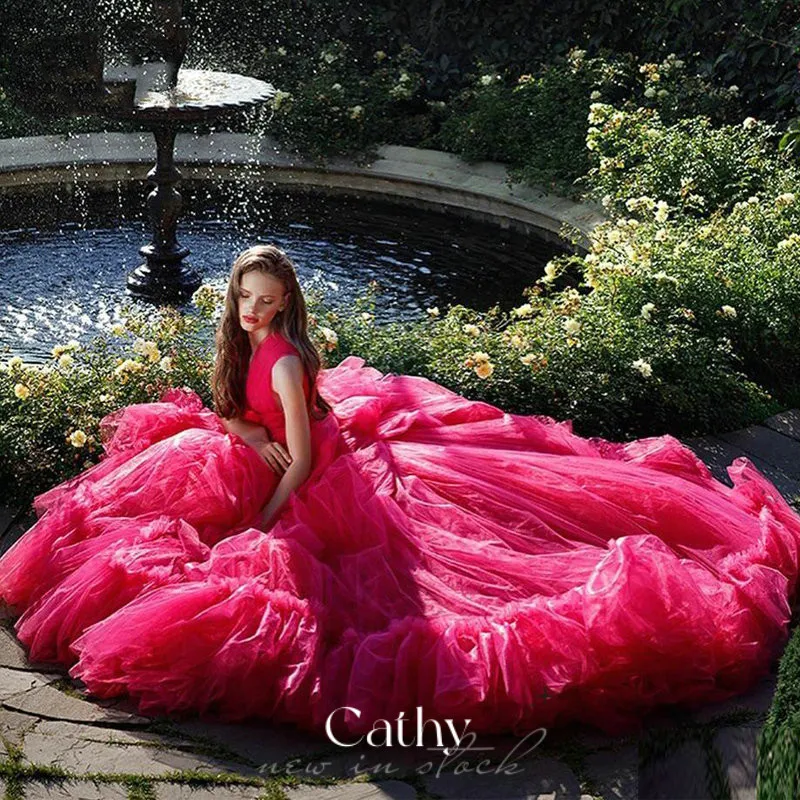 Cathy Princess Ball Gown Tulle Prom Dress Long Sweep Train Evening Dress Organza V-neck Prom Gowns Sexy Sleeveless Party Dress
Cathy Princess Ball Gown Tulle Prom Dress Long Sweep Train Evening Dress Organza V-neck Prom Gowns Sexy Sleeveless Party Dress