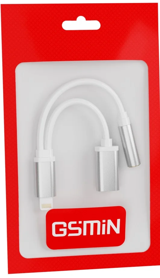 Адаптер переходник на наушники и зарядку для iPhone Айфон GSMIN AL5 Apple Lightning (M) - (F) + 3.5 мм