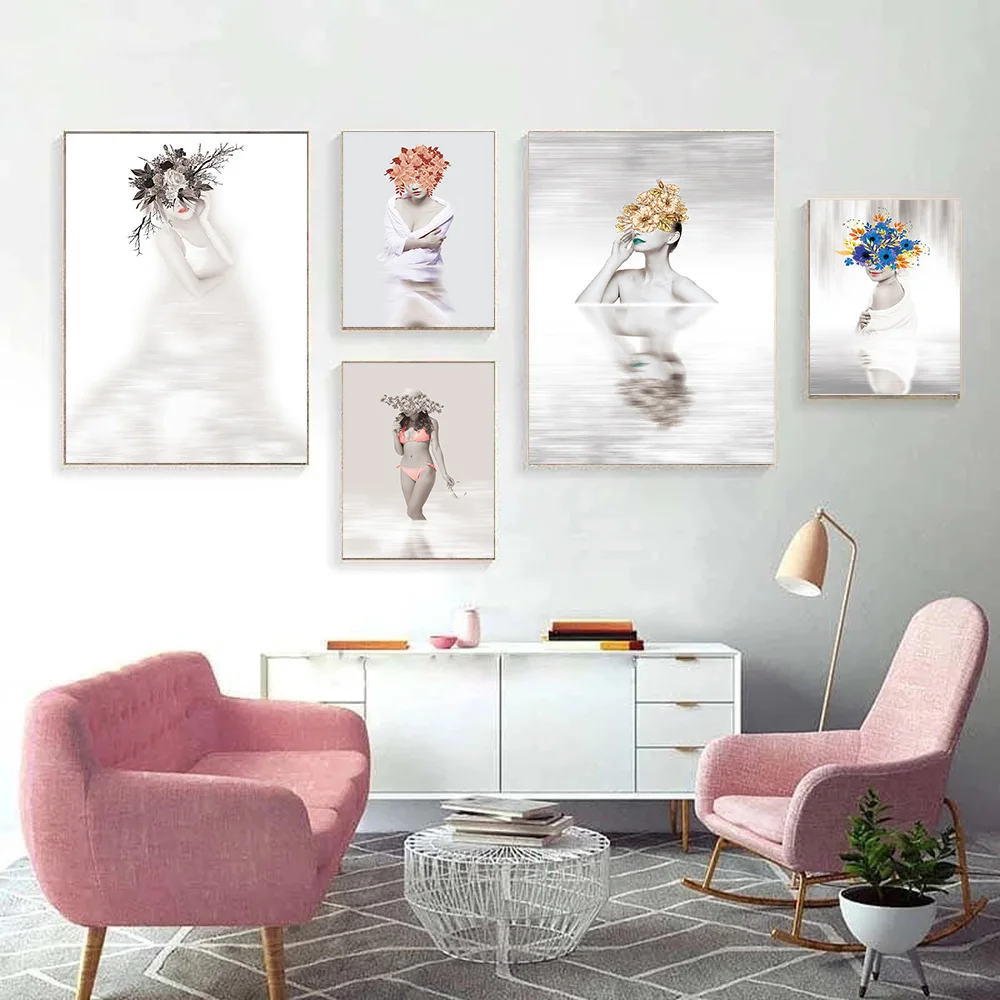 Sexy Flower Women Portrait Canvas Painting Modern Abstract Fashion Nude Girl Bath Poster on Wall Art Living Room Home Decoration
Sexy Flower Women Portrait Canvas Painting Modern Abstract Fashion Nude Girl Bath Poster on Wall Art Living Room Home Decoration