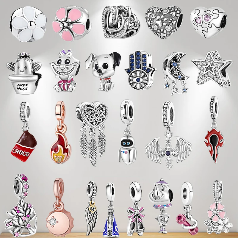 925 Sterling Silver Charm Pendant For Original Pandora DIY Bracelet Heart Shaped Stars Moon Family angel Bead Gift WomenJewelry
925 Sterling Silver Charm Pendant For Original Pandora DIY Bracelet Heart Shaped Stars Moon Family angel Bead Gift WomenJewelry