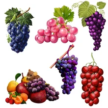 Three Ratels C021 Leisure Pastoral Fruit Cute Grape wall sticker for home Decorative Toilet Decal Self pasting