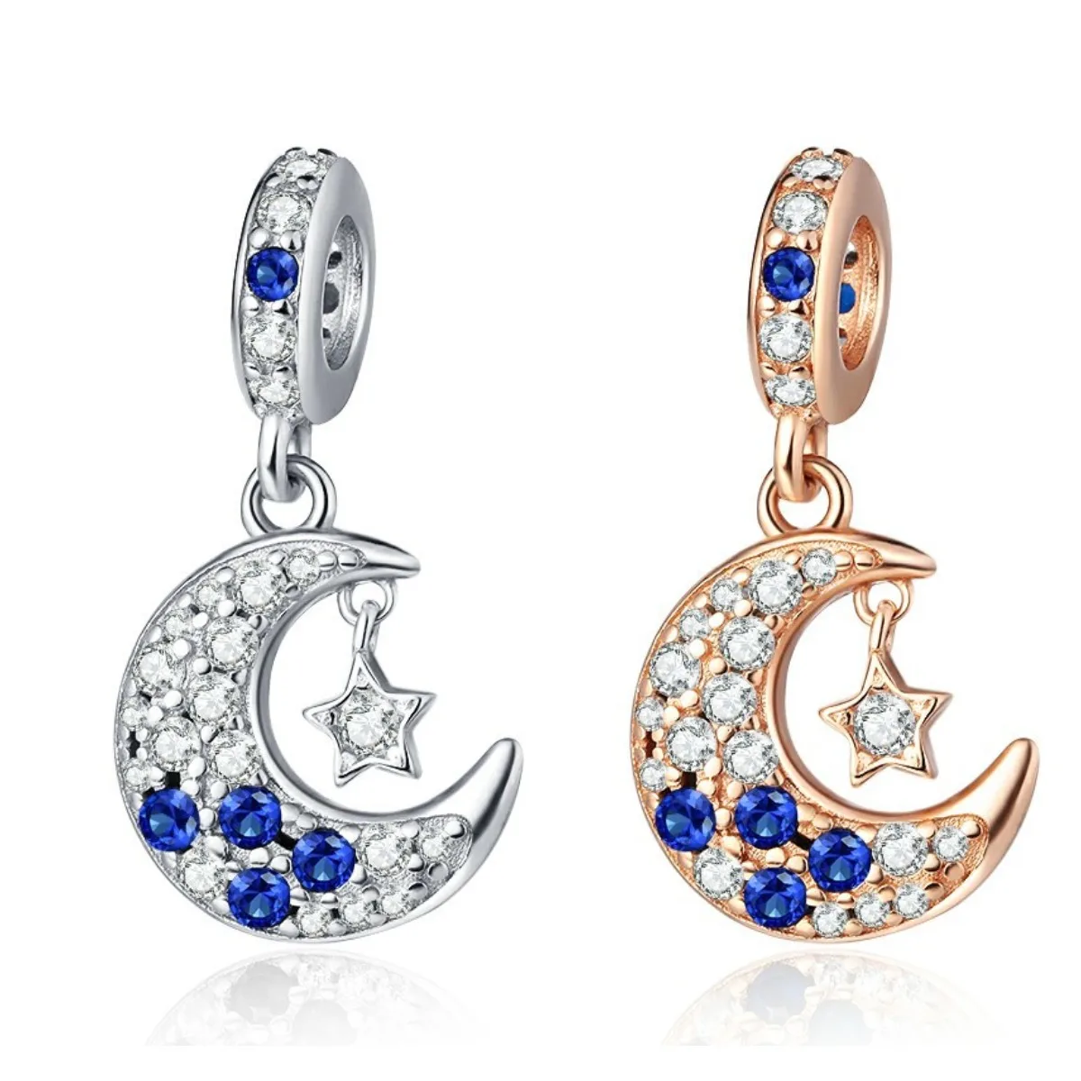 925 Sterling Silver Moon Star Sapphire with Zircon Charms Beads Fit Original Pandora Necklace Bracelet DIY Women's Fine Jewelry
925 Sterling Silver Moon Star Sapphire with Zircon Charms Beads Fit Original Pandora Necklace Bracelet DIY Women's Fine Jewelry