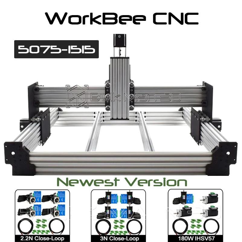 Newest WorkBee CNC Router Mechanical Kit with 2.2N.M/3N.M Close Loop 180W 3000RPM Servo Motor Wood Metal Milling Engraver
Newest WorkBee CNC Router Mechanical Kit with 2.2N.M/3N.M Close Loop 180W 3000RPM Servo Motor Wood Metal Milling Engraver