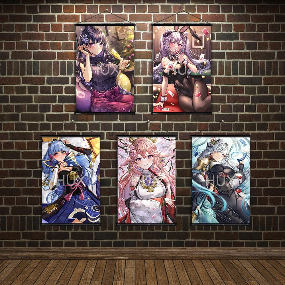 Genshin Impact Hutao Ganyu Creative Scroll Canvas Wall Hanging Painting Room Decor Anime Poster Pictures Prints Modern Mural
Genshin Impact Hutao Ganyu Creative Scroll Canvas Wall Hanging Painting Room Decor Anime Poster Pictures Prints Modern Mural