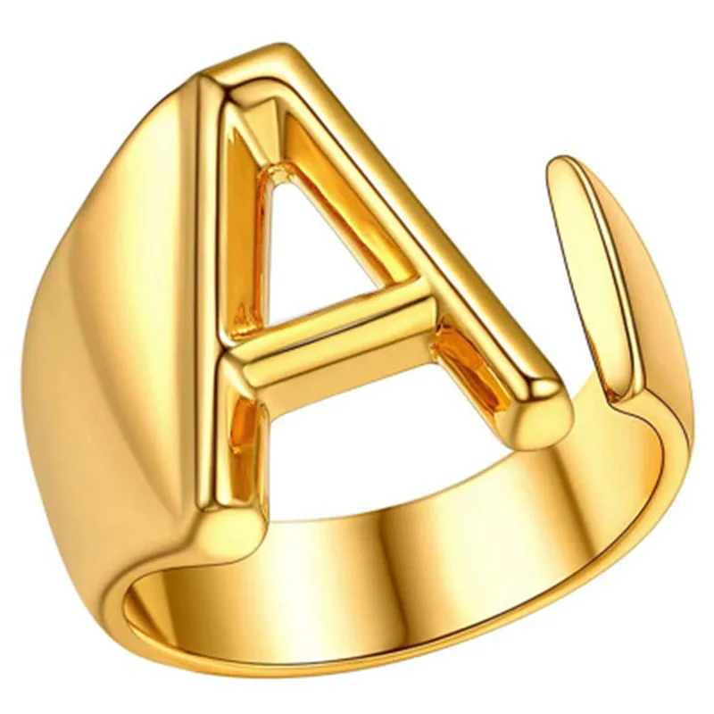 4pcs/1lot Luxury Chic Jewelry Gold Bold Initial Letter Open Ring Adjustable Women Statement Rings Personalised Engraved Women
4pcs/1lot Luxury Chic Jewelry Gold Bold Initial Letter Open Ring Adjustable Women Statement Rings Personalised Engraved Women