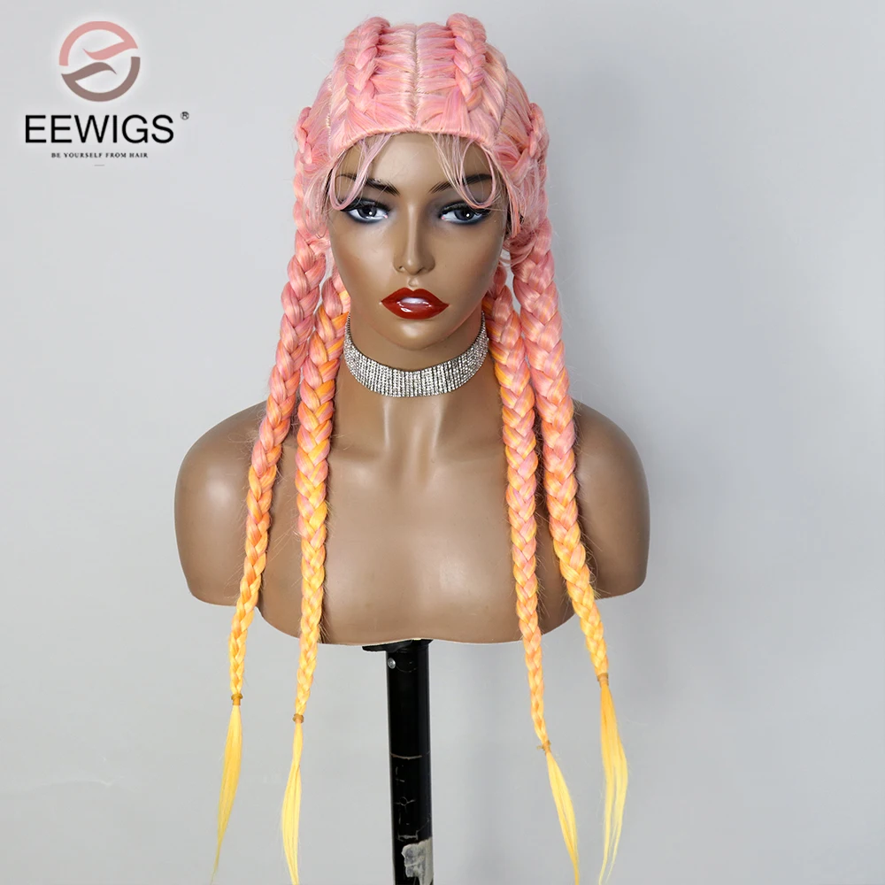 Synthetic Pink Wigs Ombre Orange Long Four Braids 13x4 Lace Front Wigs Heat Resistant Color Cosplay For Women 180 Density
Synthetic Pink Wigs Ombre Orange Long Four Braids 13x4 Lace Front Wigs Heat Resistant Color Cosplay For Women 180 Density