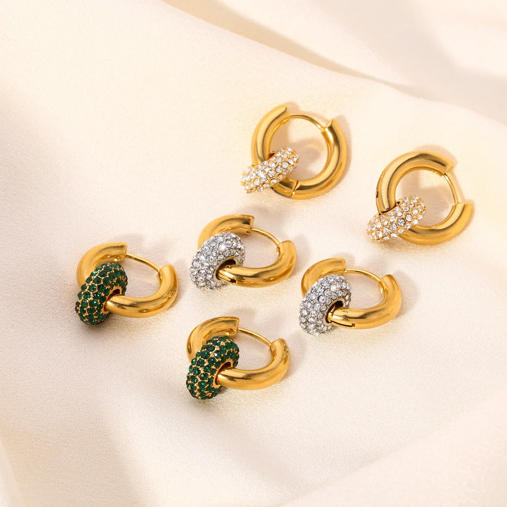 French retro European and American Female Earrings Simple and Versatile 18K Gold Full Diamond Zircon Detachable Earrings Jewelry
French retro European and American Female Earrings Simple and Versatile 18K Gold Full Diamond Zircon Detachable Earrings Jewelry