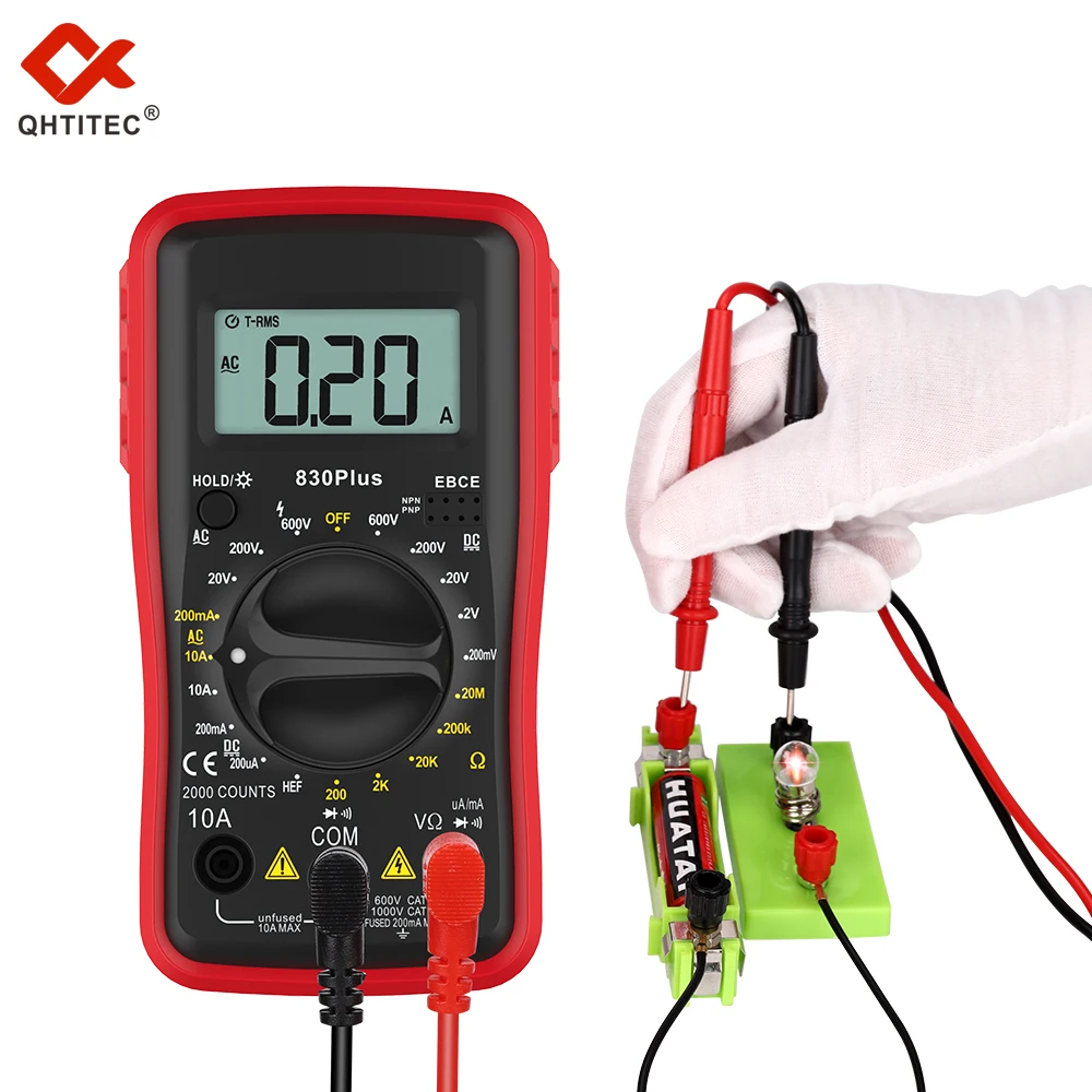 QHTITEC Digital Multimeter Handheld LCD Backlight Portable AC DC Ammeter Voltmeter Ohm Voltage Tester Meter Multimetro
QHTITEC Digital Multimeter Handheld LCD Backlight Portable AC DC Ammeter Voltmeter Ohm Voltage Tester Meter Multimetro