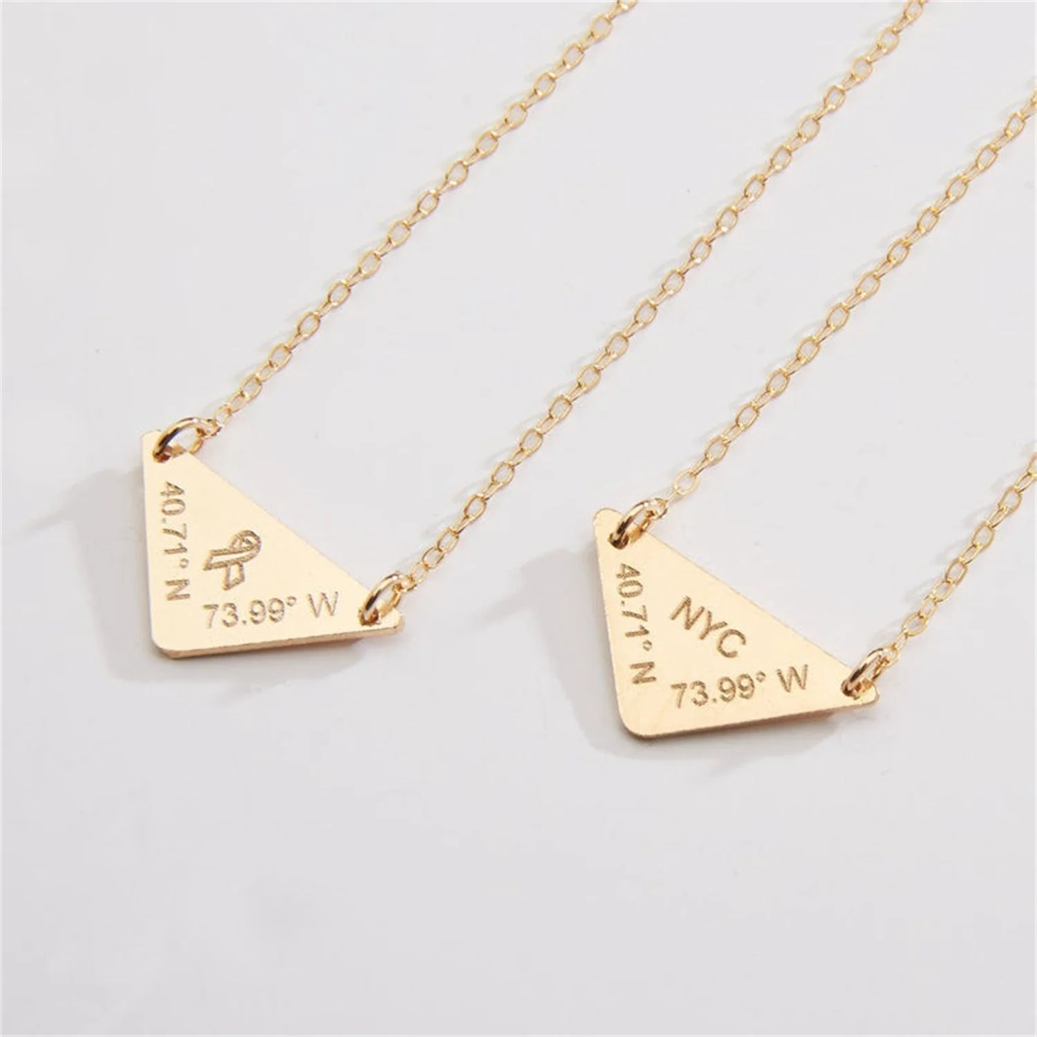 Custom Latitude Longitude Triangle Engraved Necklace Personalized Geometric Shape Coordinates GPS-18K Gold Plated Jewelry Gift
Custom Latitude Longitude Triangle Engraved Necklace Personalized Geometric Shape Coordinates GPS-18K Gold Plated Jewelry Gift