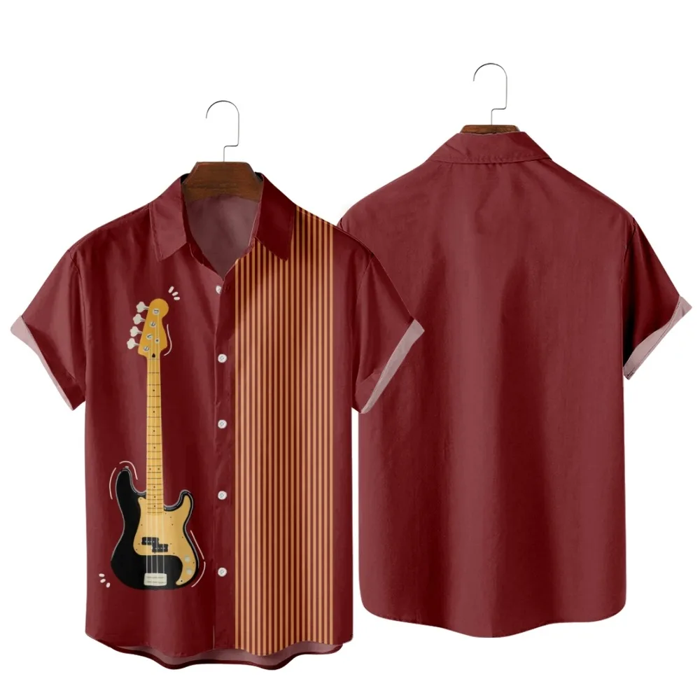 2022 Electric guitar pattern he striped print shirt, fashion casual simple style Hawaiian beach, summer shirts for men and women
2022 Electric guitar pattern he striped print shirt, fashion casual simple style Hawaiian beach, summer shirts for men and women