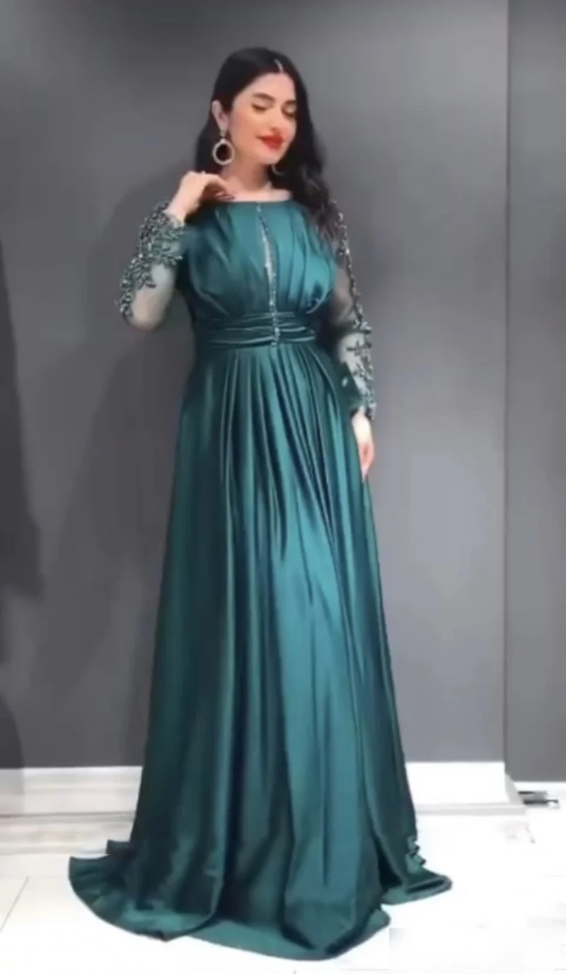 A-Line O-Neck HF455 Evening Party Dress For Women Elegant Long Sleeves Satin Charming Gowns Vestidos De Noche Robes Soirée
A-Line O-Neck HF455 Evening Party Dress For Women Elegant Long Sleeves Satin Charming Gowns Vestidos De Noche Robes Soirée