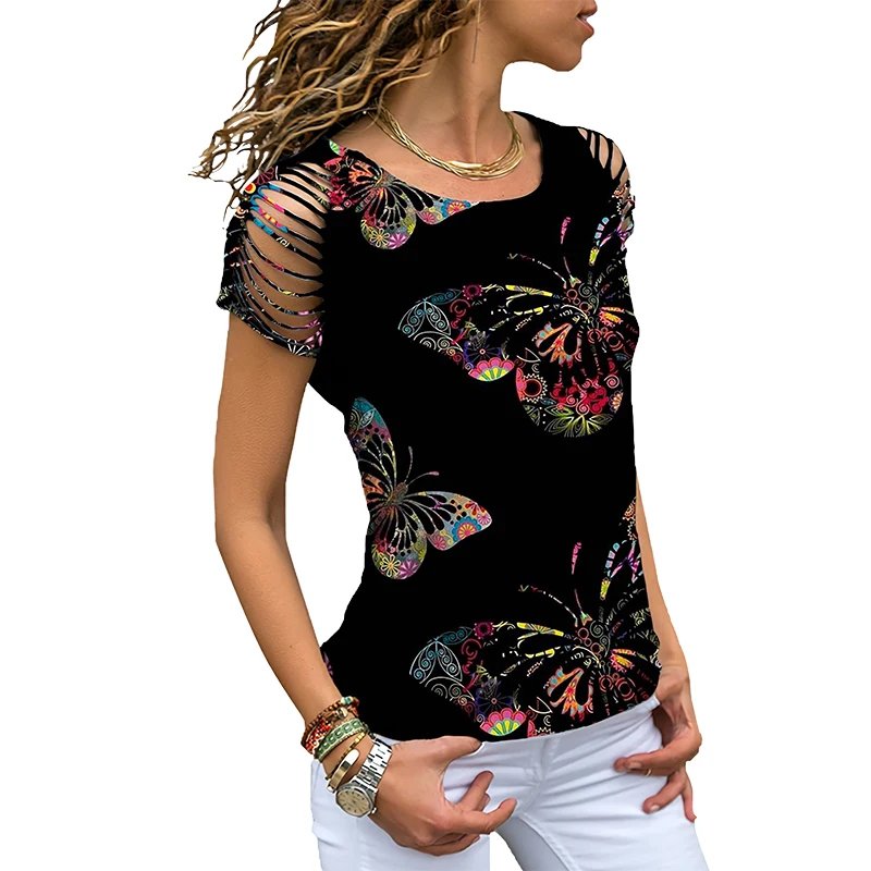 2022 Summer Elegant Women Butterfly Print T Shirts O Neck Pullover Casual High Street New Female Graphic Tee Tops
2022 Summer Elegant Women Butterfly Print T Shirts O Neck Pullover Casual High Street New Female Graphic Tee Tops