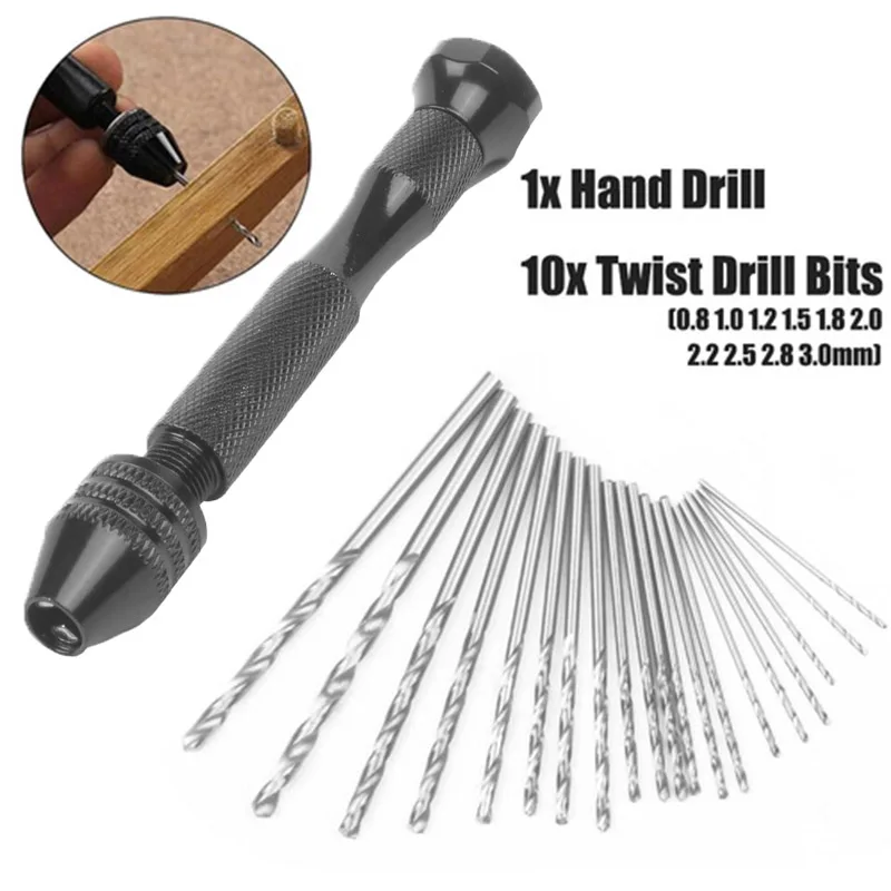 Woodworking Tools Drilling Rotary Tool Mini Manual Twist Drill Bit Aluminum Alloy Micro 0.3-3.4mm Hand Drill for Jewelry Craft
Woodworking Tools Drilling Rotary Tool Mini Manual Twist Drill Bit Aluminum Alloy Micro 0.3-3.4mm Hand Drill for Jewelry Craft