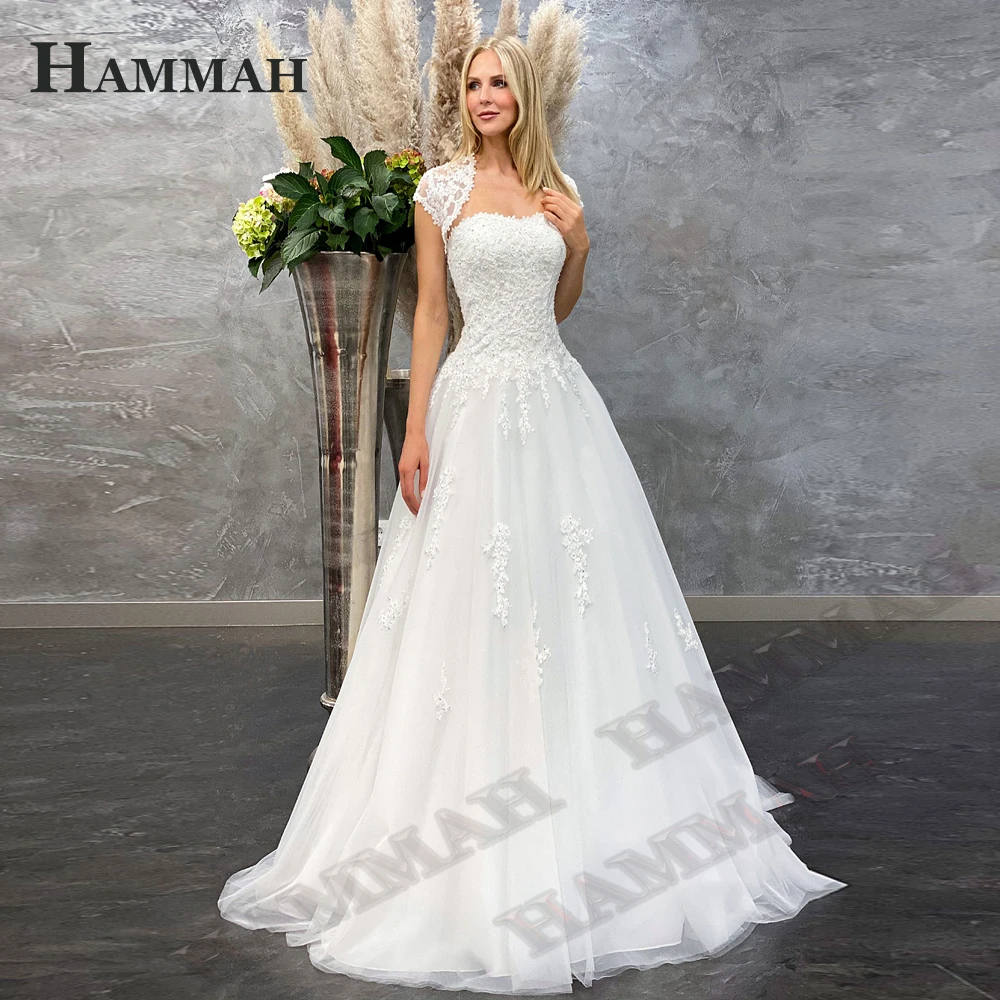 HAMMAH Wedding Dresses For Women Strapless A Line Simple Court Train Lace Up Illusion Robe De Soirée De Mariage Made To Order
HAMMAH Wedding Dresses For Women Strapless A Line Simple Court Train Lace Up Illusion Robe De Soirée De Mariage Made To Order