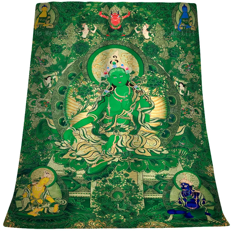 Green Tara Sitting On The Lotus Moon Wheel Buddhism Thangka Art Flannel Blanket By Ho Me Lili Fit For Home All Seasons Use
Green Tara Sitting On The Lotus Moon Wheel Buddhism Thangka Art Flannel Blanket By Ho Me Lili Fit For Home All Seasons Use