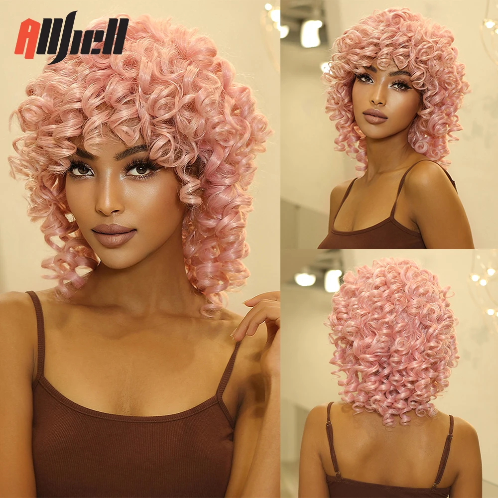 Deep Wave Synthetic Wigs Short Curly Pink Natural Hair Wig for Black Women with Bangs Cosplay Use Heat Resistant Glueless Wigs
Deep Wave Synthetic Wigs Short Curly Pink Natural Hair Wig for Black Women with Bangs Cosplay Use Heat Resistant Glueless Wigs