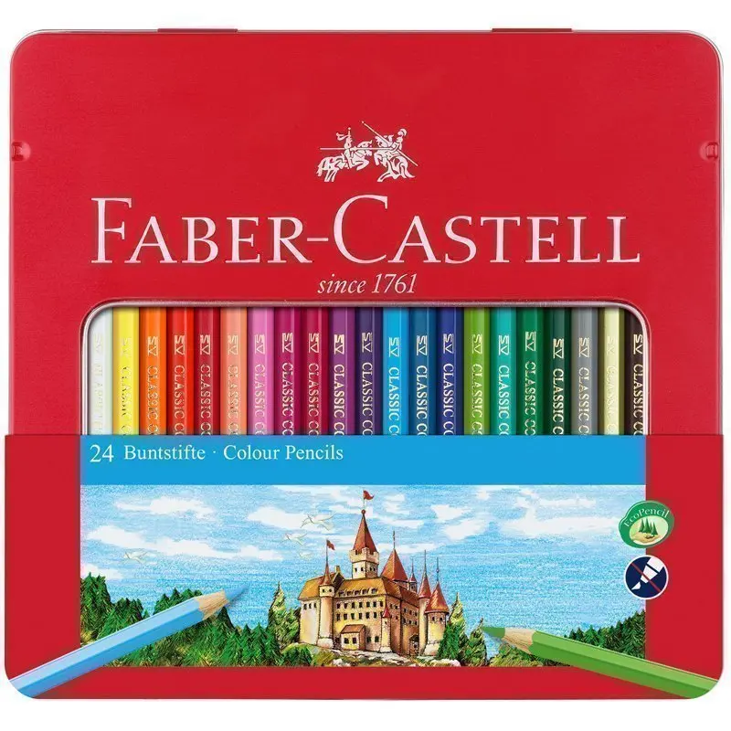 Faber-Castell Карандаши цветные 24 цвета метал. кор. 115824