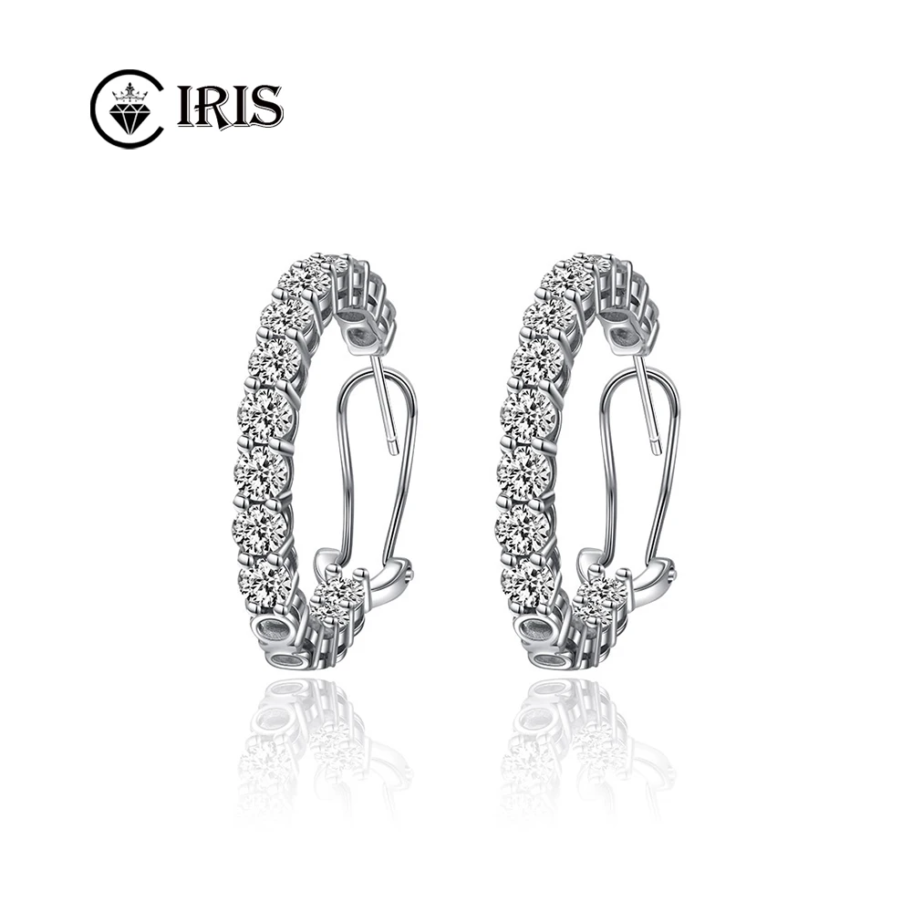 Real Round Moissanite Gemstone Hoop Earrings 100% 925 Sterling Silver Created Wedding Engagement Luxury Quality Jewelry
Real Round Moissanite Gemstone Hoop Earrings 100% 925 Sterling Silver Created Wedding Engagement Luxury Quality Jewelry