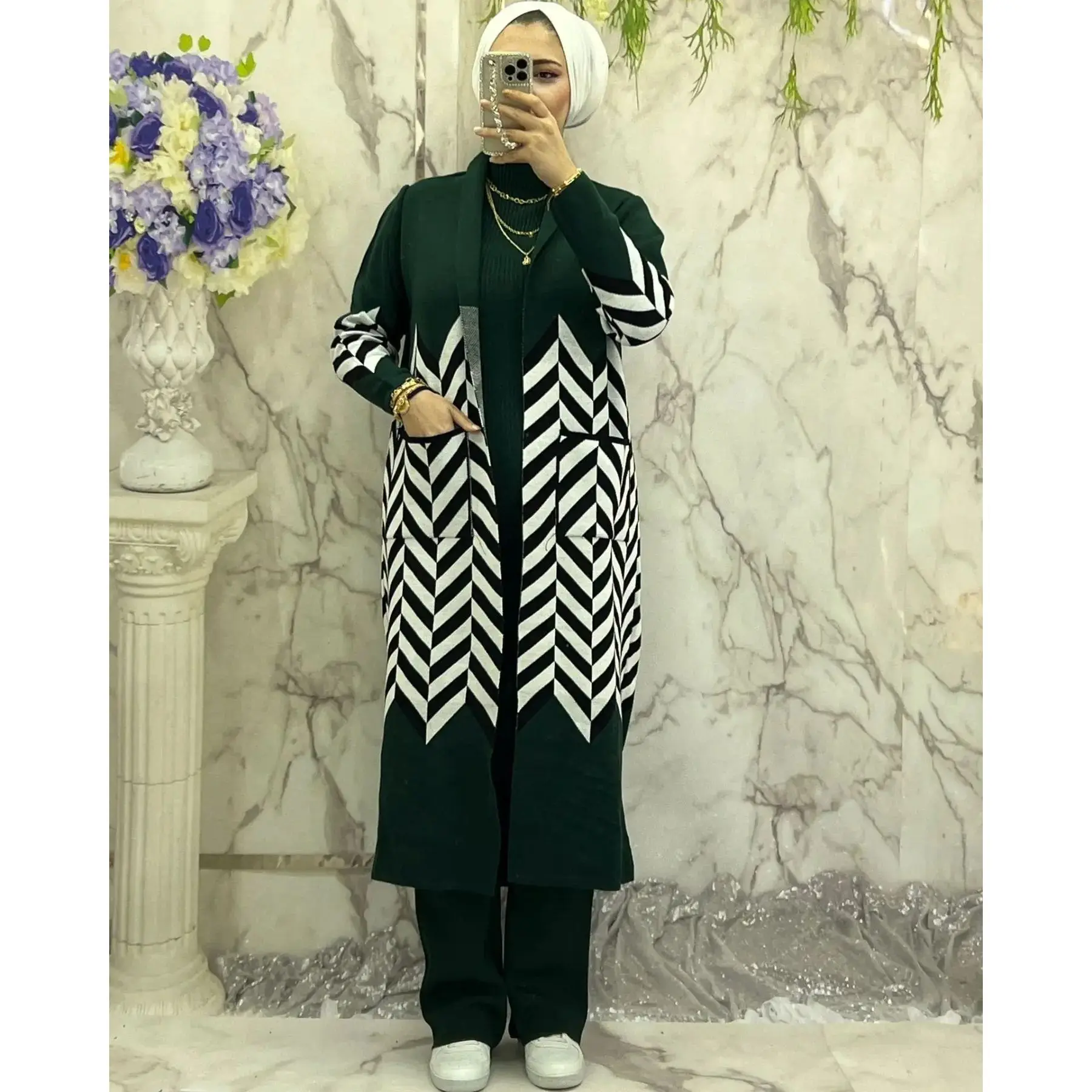 Three Piece Women's Pant Set Suit Knitwear Muslim Women Cardigan and Sweater and Pant Suit Womens Outifits Big Size Tracksuit
Three Piece Women's Pant Set Suit Knitwear Muslim Women Cardigan and Sweater and Pant Suit Womens Outifits Big Size Tracksuit