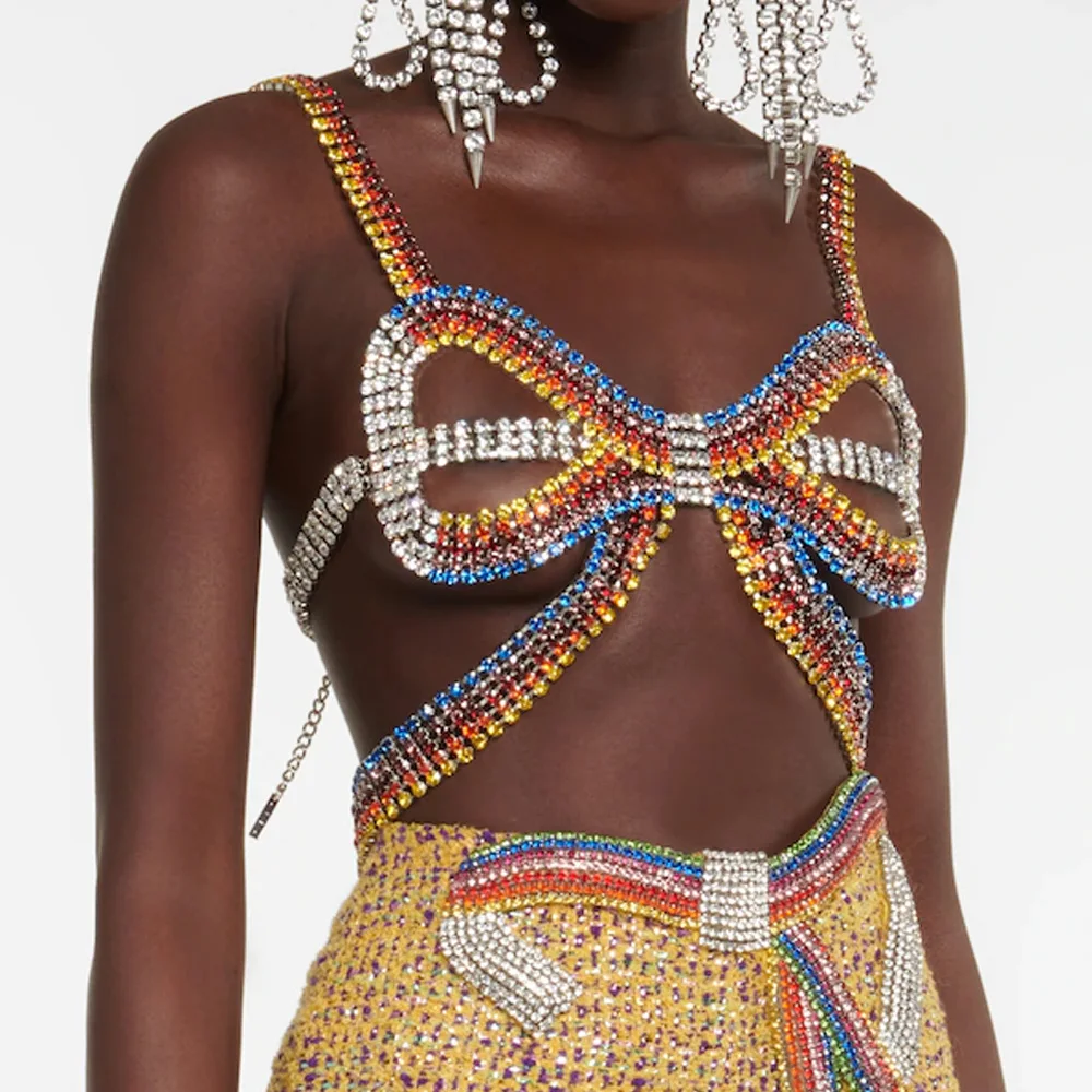 Stonefans Exaggerated Colorful Bow Chest Chain Shiny Nightclub Body Chain for Women Underwear Carnival
Stonefans Exaggerated Colorful Bow Chest Chain Shiny Nightclub Body Chain for Women Underwear Carnival