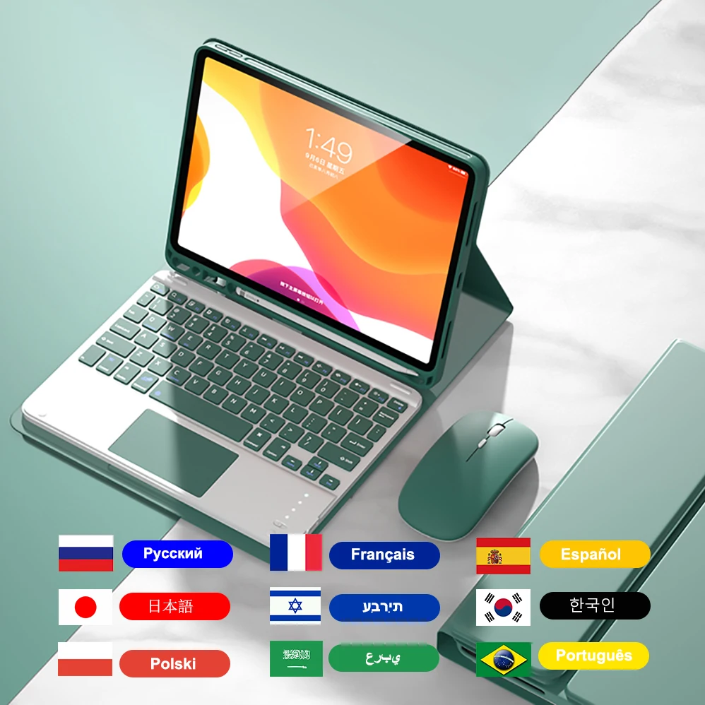 Wireless Keyboard Case For iPad 10 9.7 10.2 10.5 10.9 Air 3 4 5 Pro 11 12.9 2018 2020,For iPad Cover Keyboard With Pencil Holder
Wireless Keyboard Case For iPad 10 9.7 10.2 10.5 10.9 Air 3 4 5 Pro 11 12.9 2018 2020,For iPad Cover Keyboard With Pencil Holder