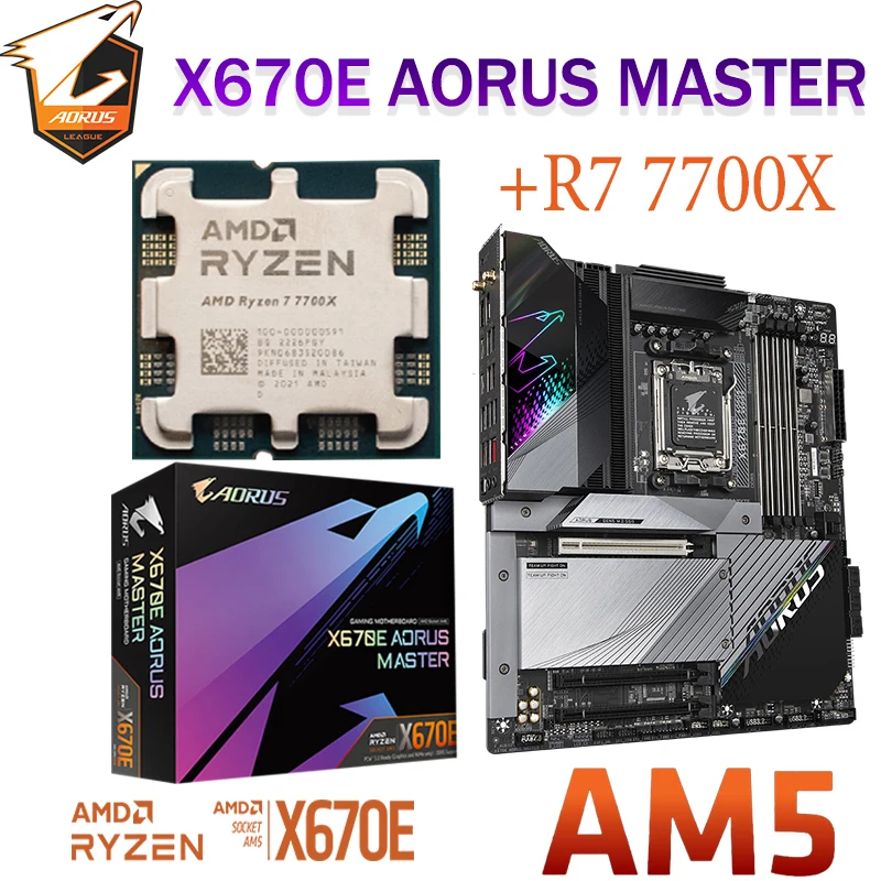 X670 материнская плата AM5 Combo Gigabyte X670E AORUS MASTER + R7 7700X CPU Ryzen AM5 комплект с поддержкой 7000 серий AMD разъем Поддержка процессора Ryzen 7000 R7 7700X R9 7900X R9 7950X CPU...
X670 материнская плата AM5 Combo Gigabyte X670E AORUS MASTER + R7 7700X CPU Ryzen AM5 комплект с поддержкой 7000 серий AMD разъем Поддержка процессора Ryzen 7000 R7 7700X R9 7900X R9 7950X CPU...