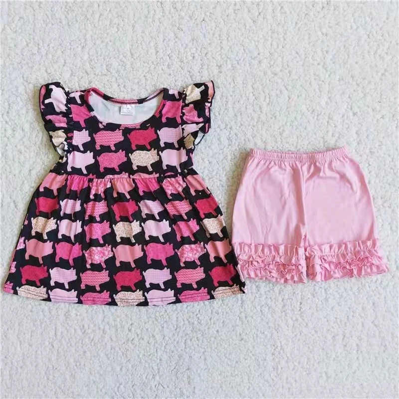 kids clothing set casual wear girl outfit cotton flutter sleeve pig t shirt and pink shorts children clothing set
kids clothing set casual wear girl outfit cotton flutter sleeve pig t shirt and pink shorts children clothing set