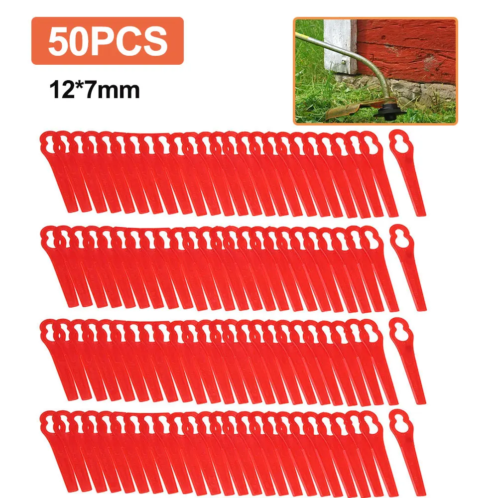 50Pcs Blades Trimmer Head Blades Plastic Replacement Cuting Blades for Gross Cut Lawn Mower Garden Accessories
50Pcs Blades Trimmer Head Blades Plastic Replacement Cuting Blades for Gross Cut Lawn Mower Garden Accessories