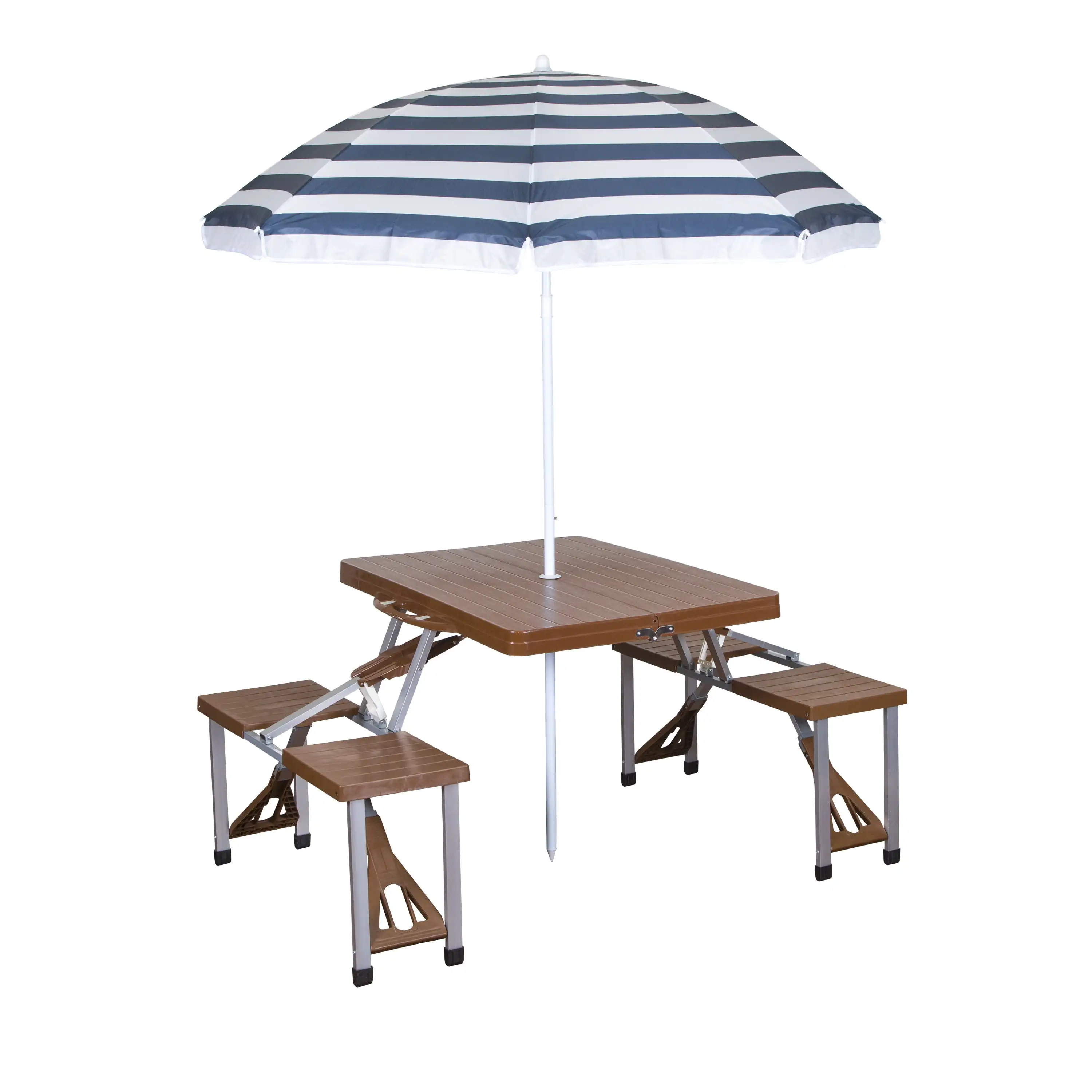 Folding picnic table with umbrella, outdoor table and chairs set Patio table and chairs aluminum frame, assorted colors
Folding picnic table with umbrella, outdoor table and chairs set Patio table and chairs aluminum frame, assorted colors