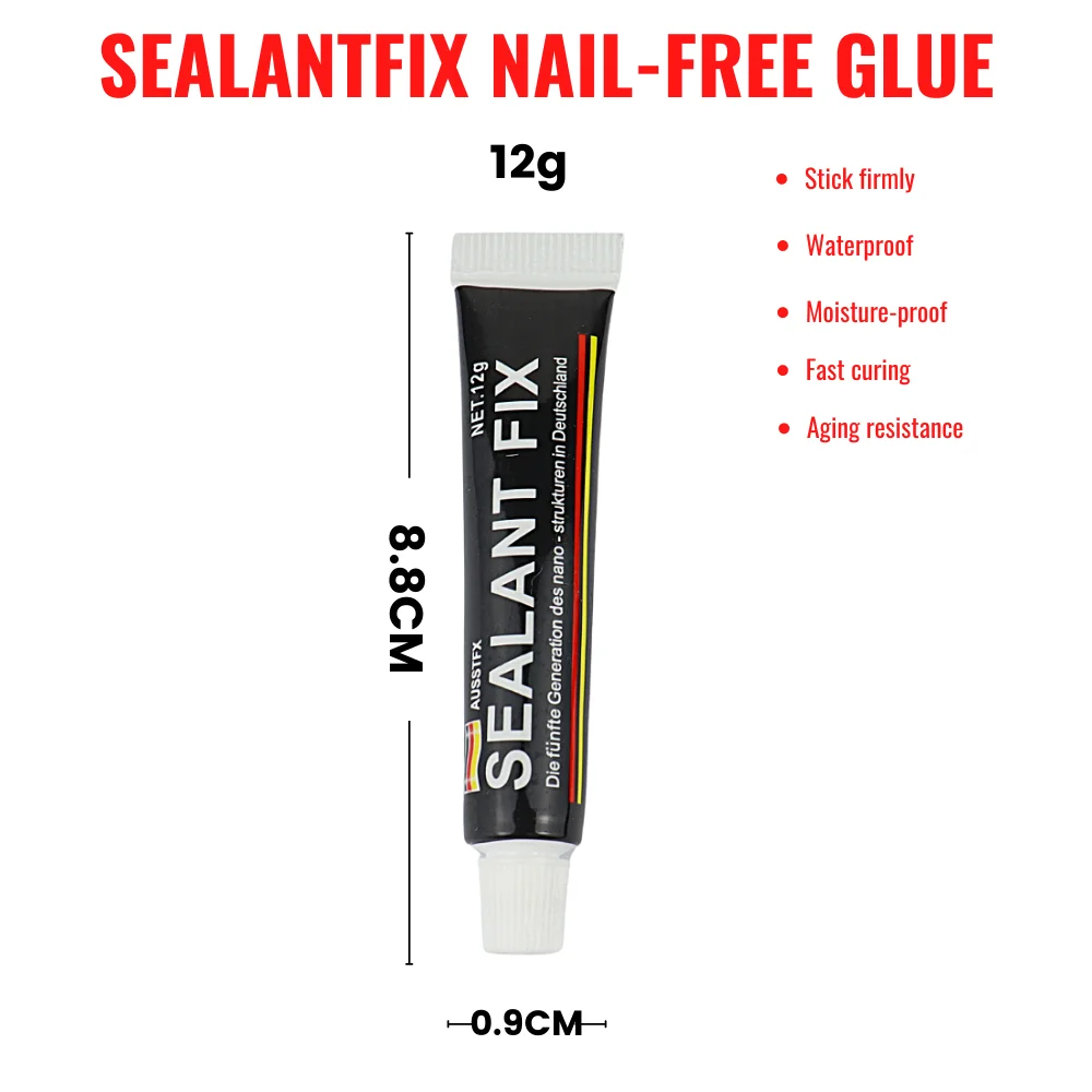 12g SEALANTFIX Nail-Free Glue Quick-Dry Metal Glass Adhesive Strong White Paste Glue
12g SEALANTFIX Nail-Free Glue Quick-Dry Metal Glass Adhesive Strong White Paste Glue