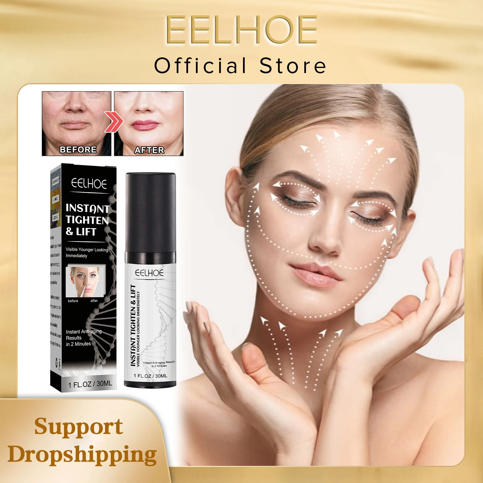 EELHOE Instant Wrinkle Remover Serum Moisturizing Whitening Lift Firm Anti-aging Fade Fine Lines Brighten Facial Essence Liquid
EELHOE Instant Wrinkle Remover Serum Moisturizing Whitening Lift Firm Anti-aging Fade Fine Lines Brighten Facial Essence Liquid