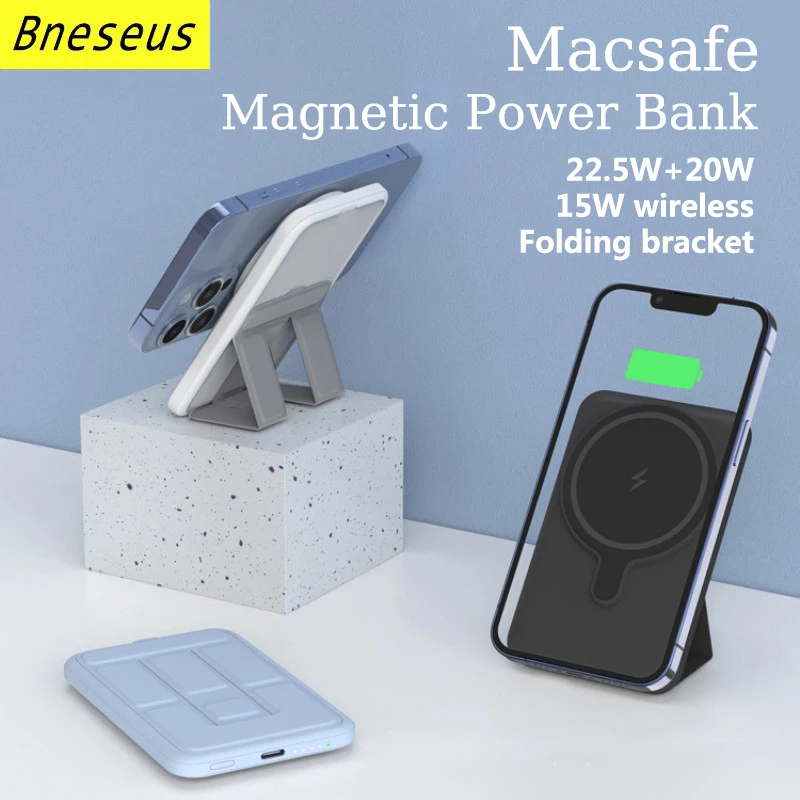 22.5W Magnetic Wireless Power Bank With Bracket External Auxiliary Battery Pack For iPhone 12 13 14 Charger Macsafe Powerbank
22.5W Magnetic Wireless Power Bank With Bracket External Auxiliary Battery Pack For iPhone 12 13 14 Charger Macsafe Powerbank