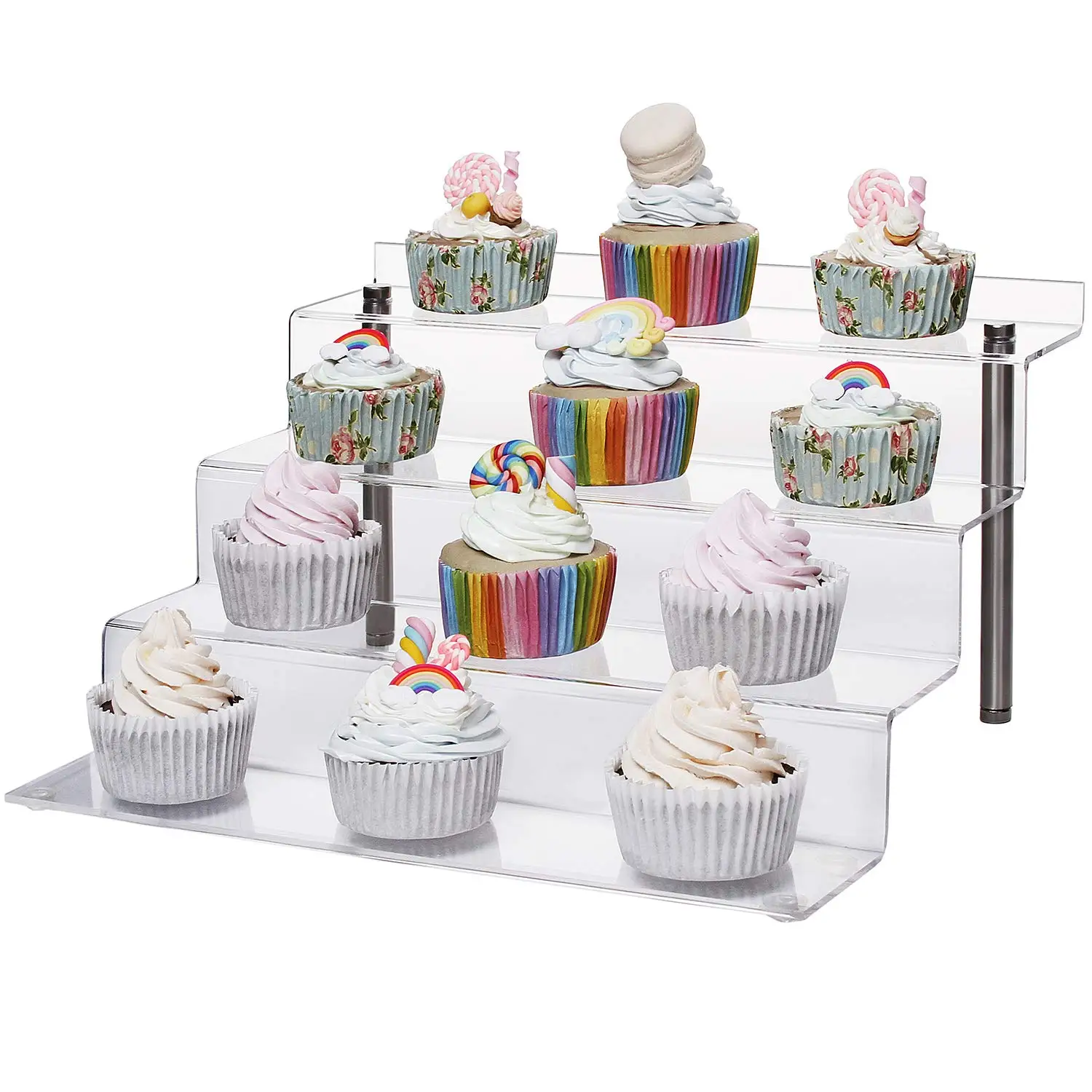 9"×12" Acrylic Riser Shelf 4 Tier Clear Display Stand for Collectibles Pop Figures, Cupcakes, Perfumes, Display Risers
9"×12" Acrylic Riser Shelf 4 Tier Clear Display Stand for Collectibles Pop Figures, Cupcakes, Perfumes, Display Risers