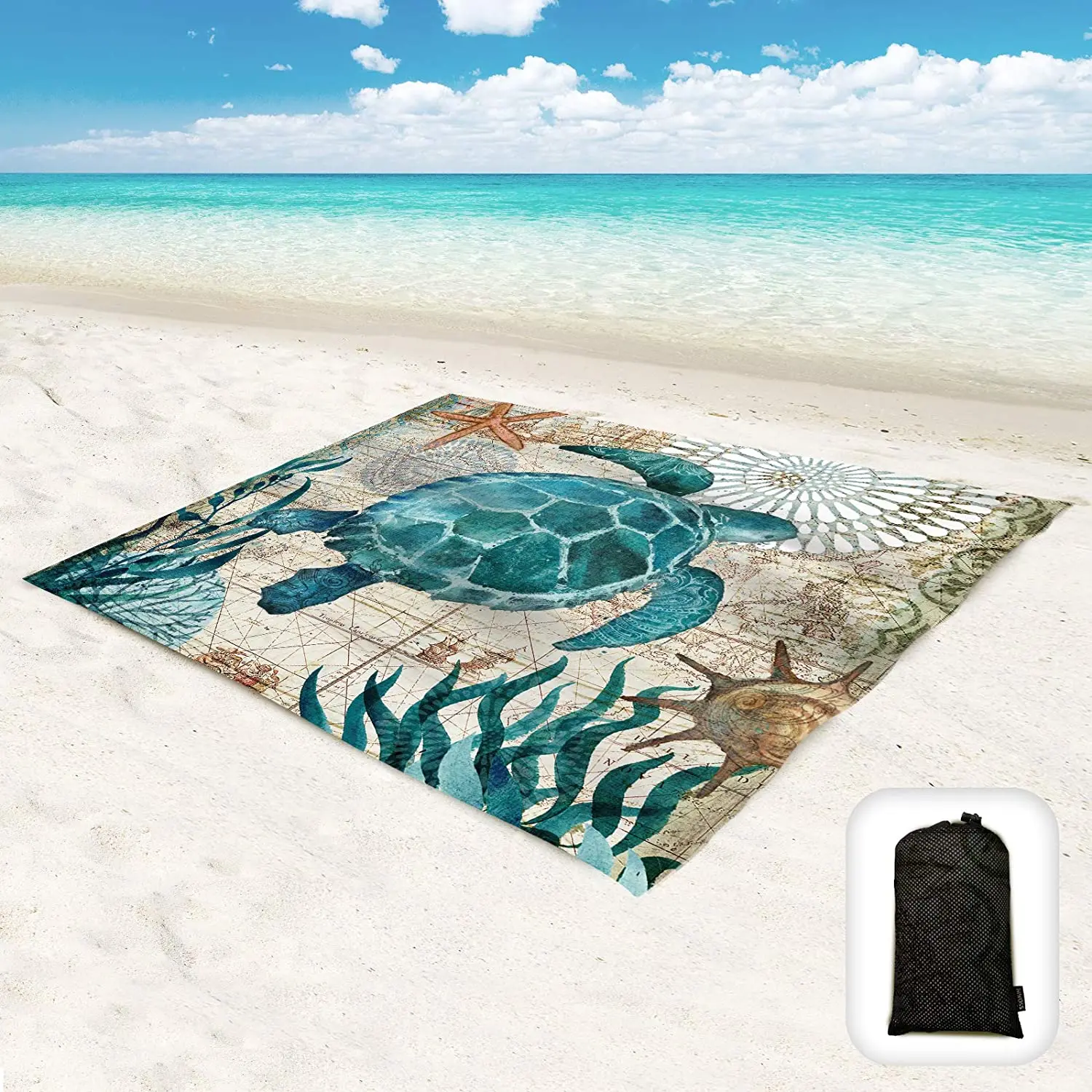 

205/270cm Oversized Beach Blanket Sand Proof Waterproof Free Bench Mat Portable Beach Travel Accessories