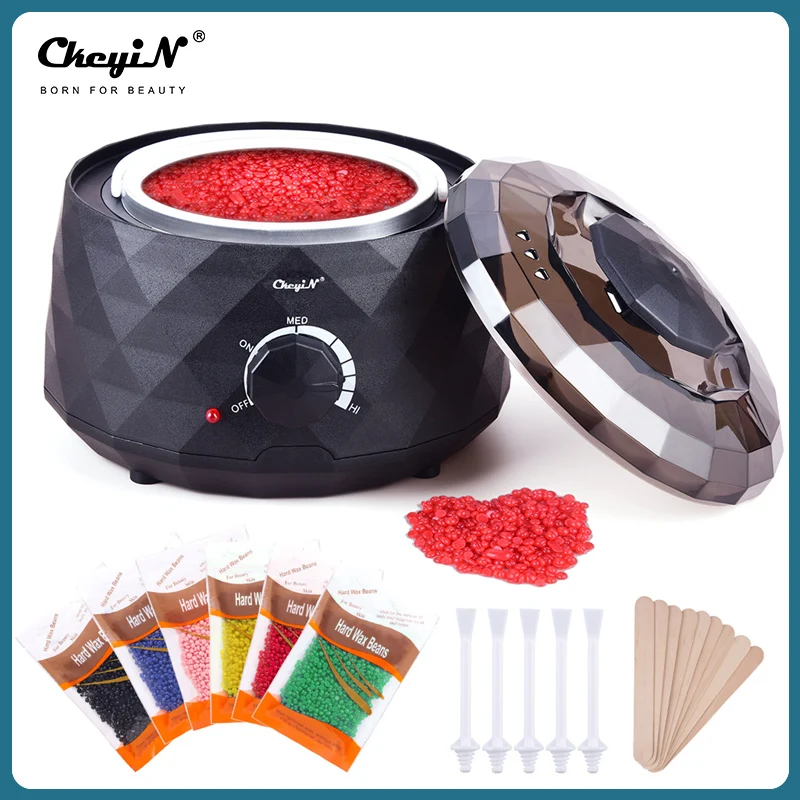 

CkeyiN Waxing Heater Machine for Hair Removal Depilatory Wax Melt Kit 300g Wax Beans 10pcs Sticks Facial Bikini Leg Epilator