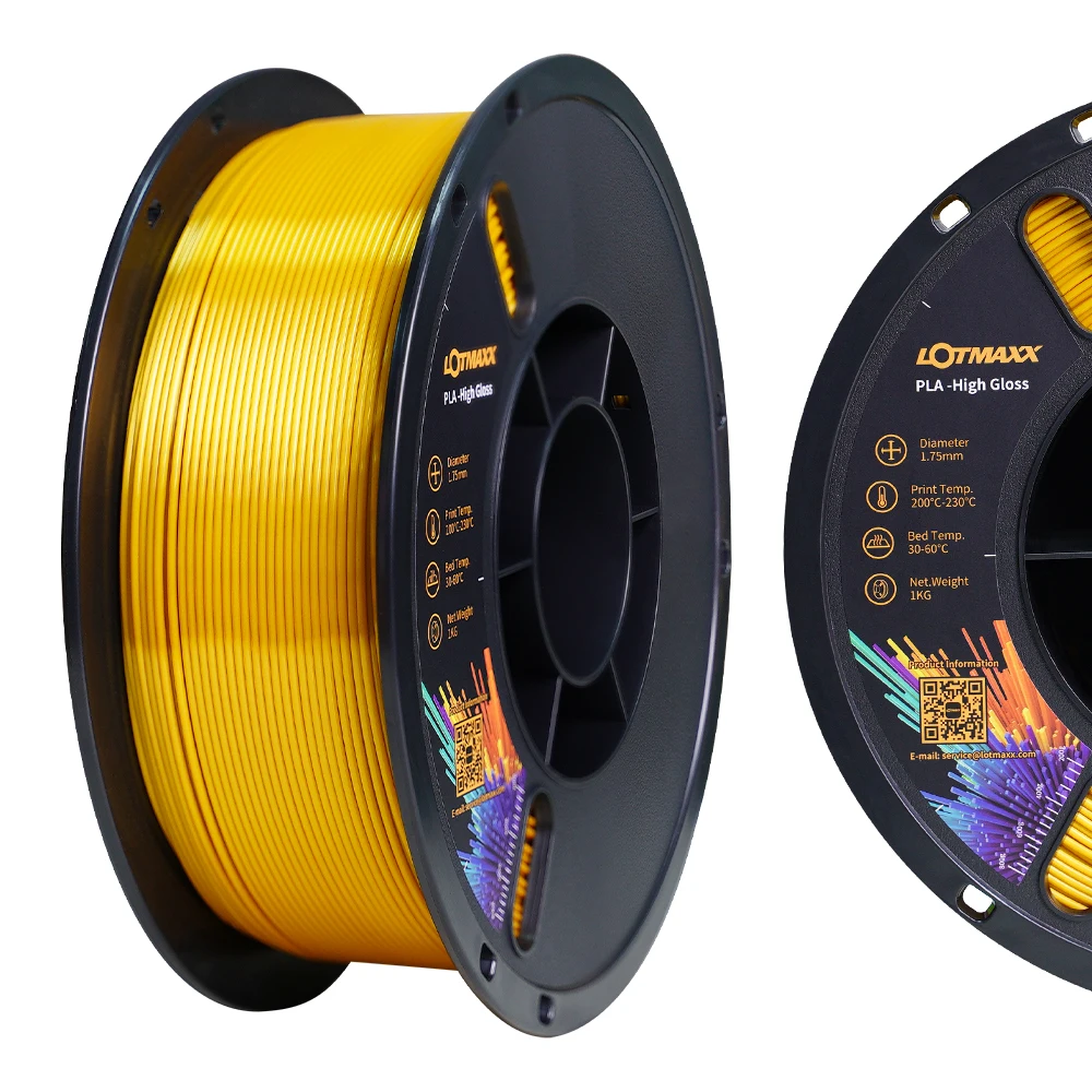 

LOTMAXX PLA High Gloss Filament 1.75mm PLA 3D Printer Filament, 1kg Spool, Dimensional Accuracy +/- 0.03mm, Fit Most FDM Printer