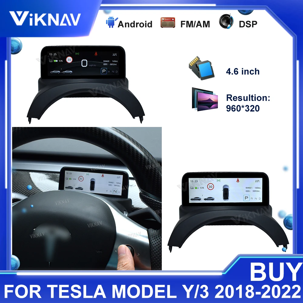 Для Tesla Model Y Model 3 2018-2022, Интеллектуальный ЖК-инструмент, фотоаппарат, измеритель скорости автомобиля, экран дисплея
Для Tesla Model Y Model 3 2018-2022, Интеллектуальный ЖК-инструмент, фотоаппарат, измеритель скорости автомобиля, экран дисплея